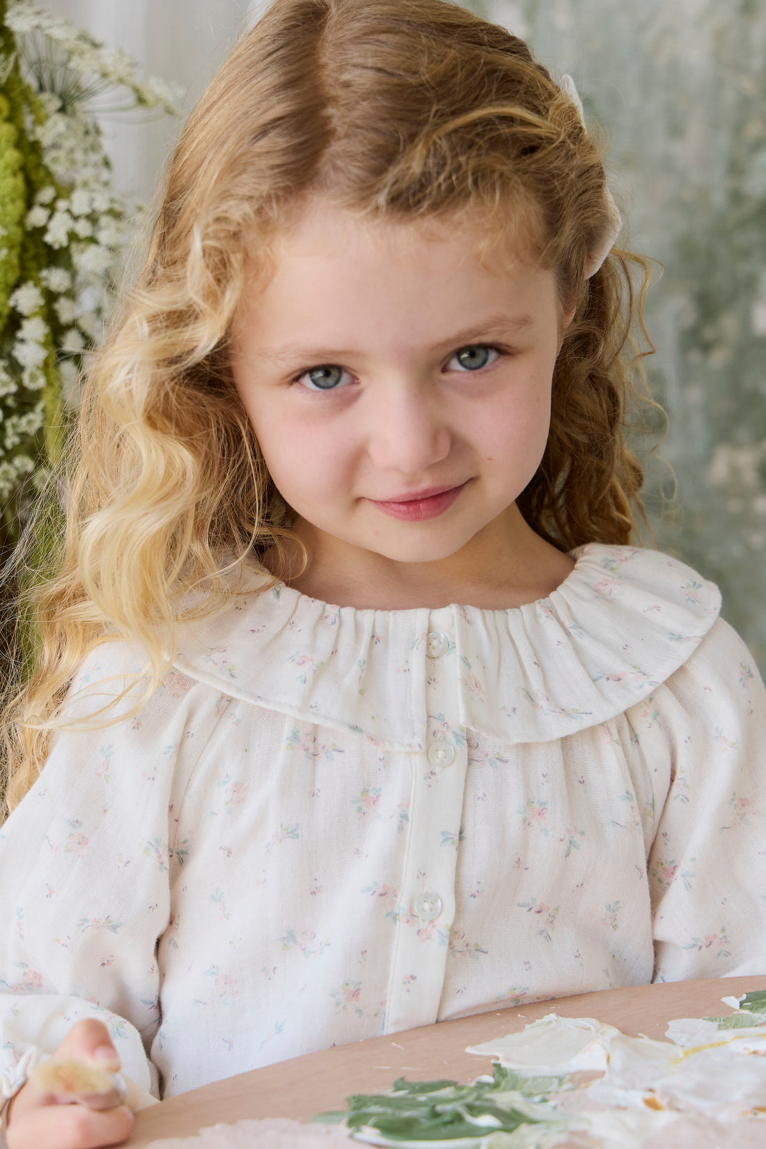 Organic Cotton Muslin Christabel Blouse - Solange Snow Childrens Top from Jamie Kay NZ