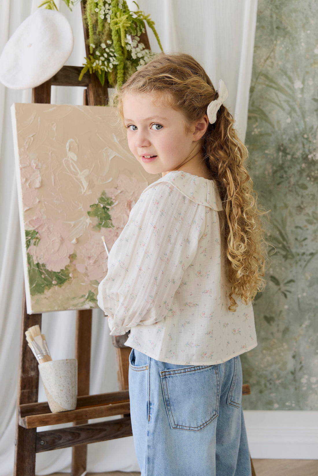 Organic Cotton Muslin Christabel Blouse - Solange Snow Childrens Top from Jamie Kay NZ
