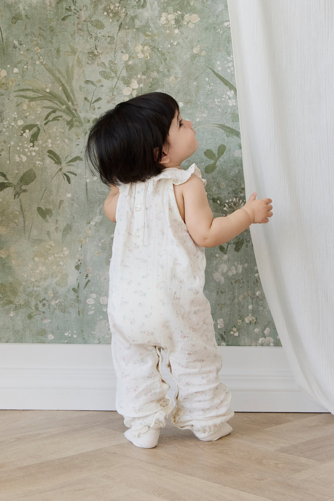 Organic Cotton Muslin Kodi Playsuit - Solange Snow Childrens Playsuit from Jamie Kay NZ