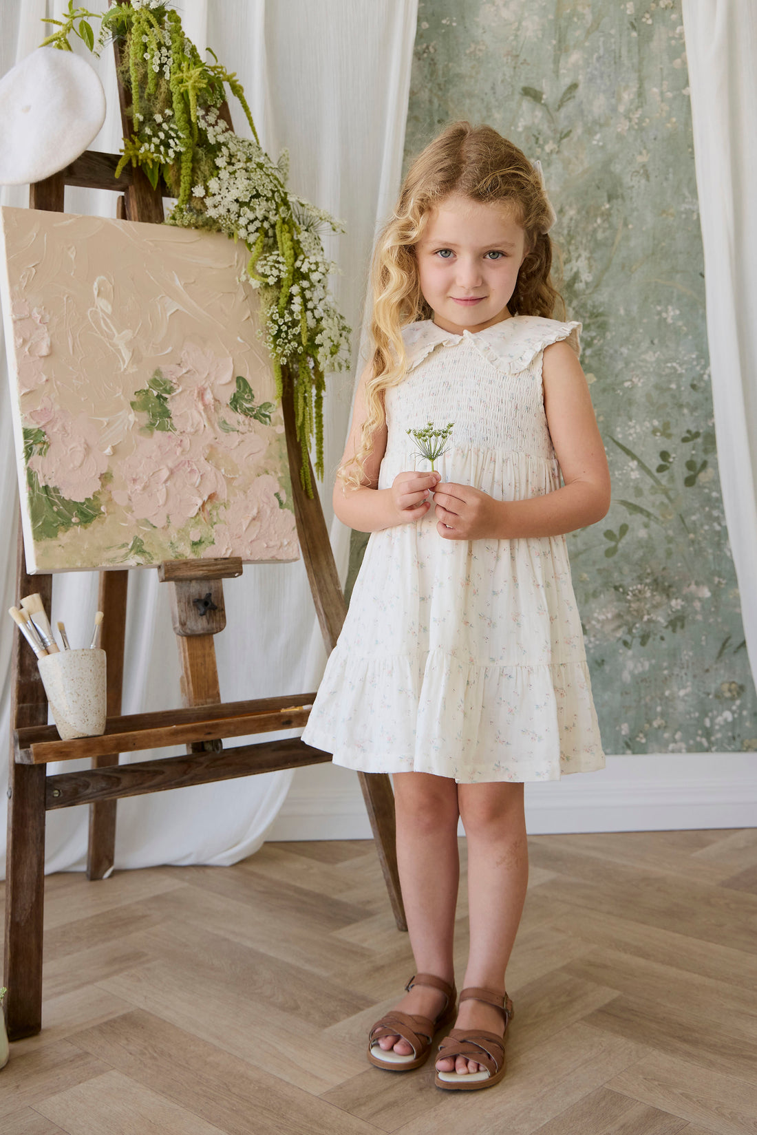 Organic Cotton Muslin Christabel Dress - Solange Snow Childrens Dress from Jamie Kay NZ