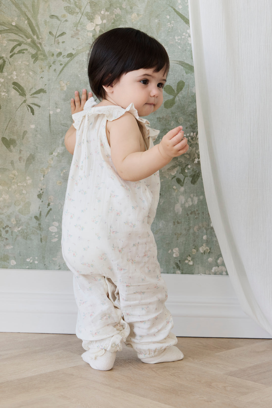 Organic Cotton Muslin Kodi Playsuit - Solange Snow Childrens Playsuit from Jamie Kay NZ