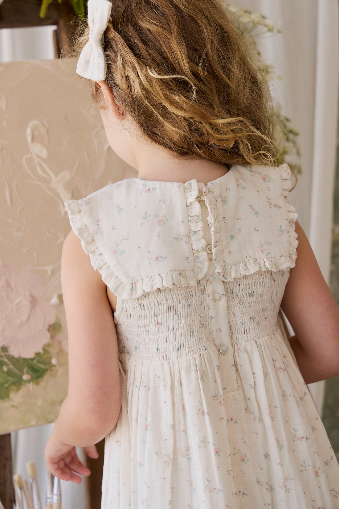 Organic Cotton Muslin Christabel Dress - Solange Snow Childrens Dress from Jamie Kay NZ