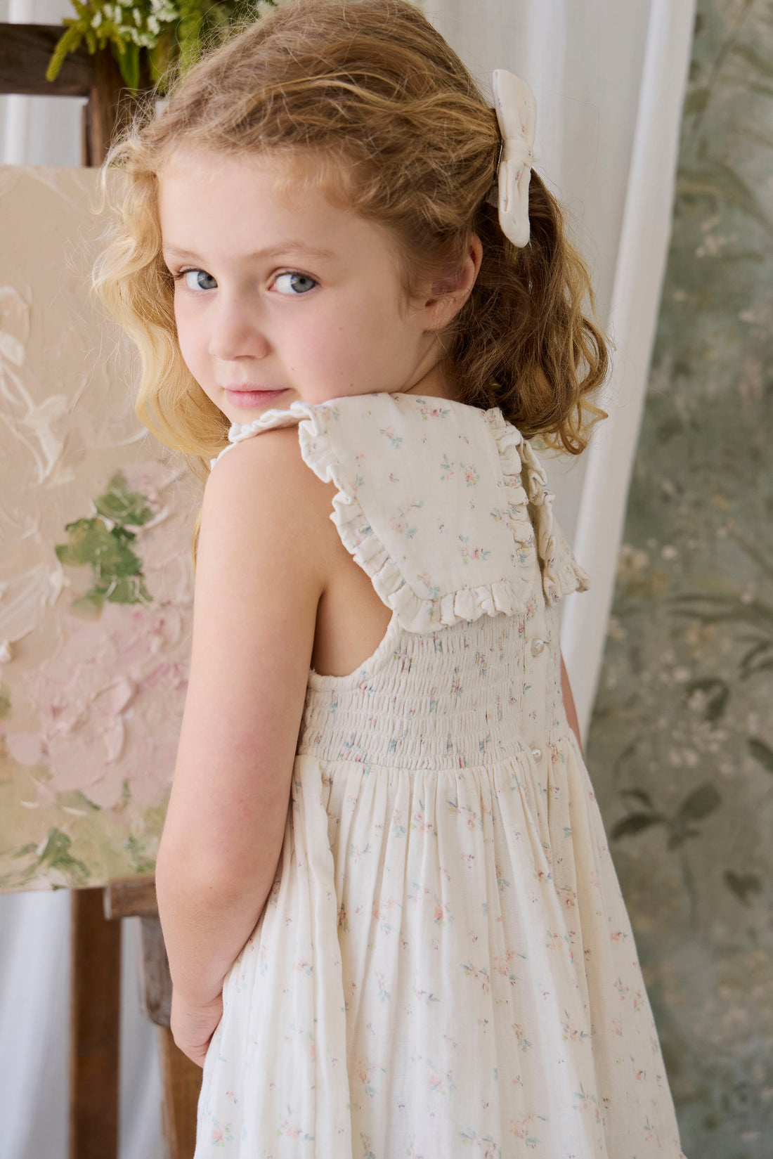 Organic Cotton Muslin Christabel Dress - Solange Snow Childrens Dress from Jamie Kay NZ