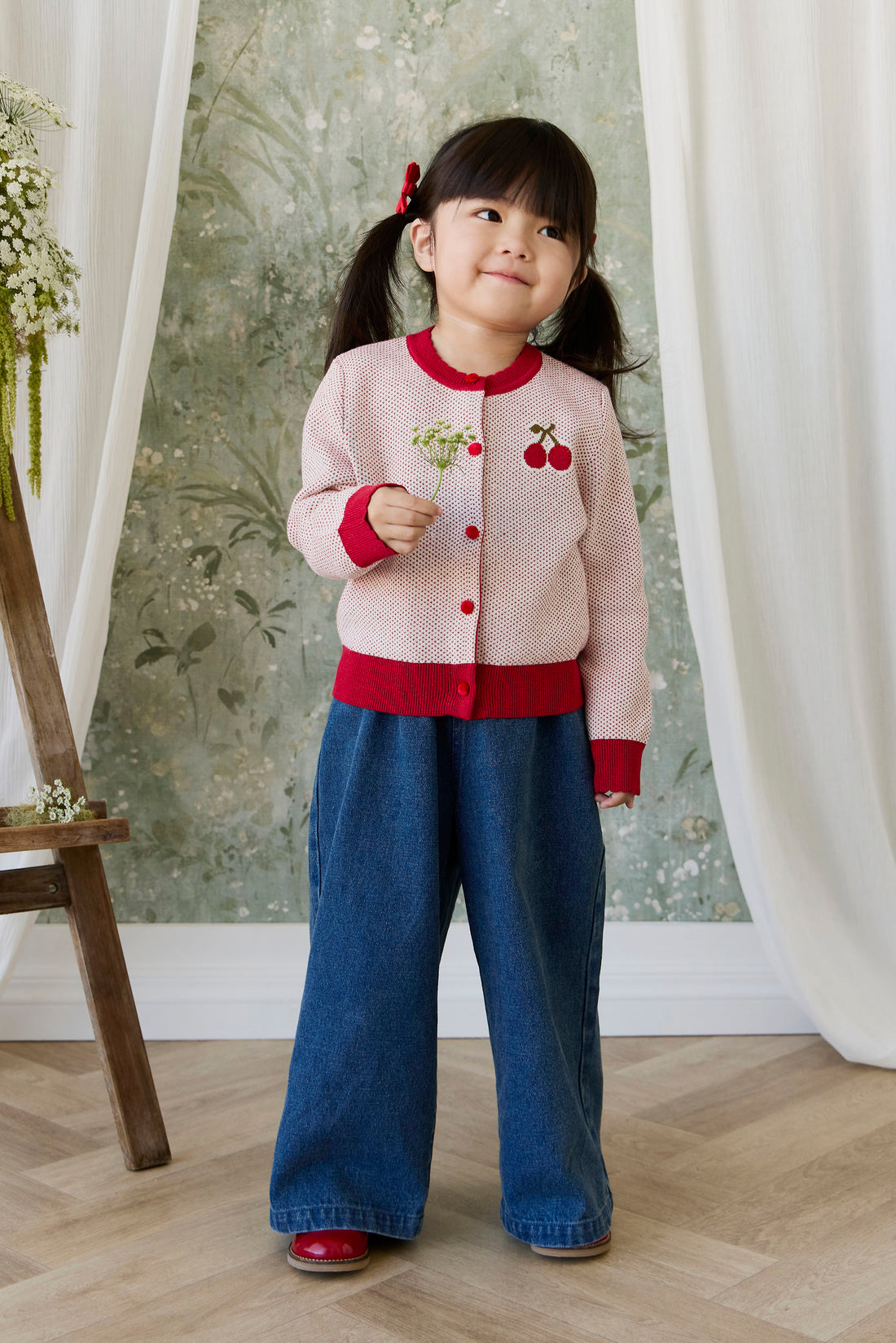 Liana Cardigan - Liana Cherry Childrens Cardigan from Jamie Kay NZ