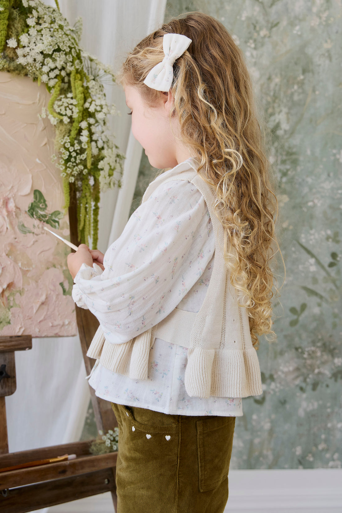 Organic Cotton Desiree Bow - Solange Snow Childrens Bow from Jamie Kay NZ