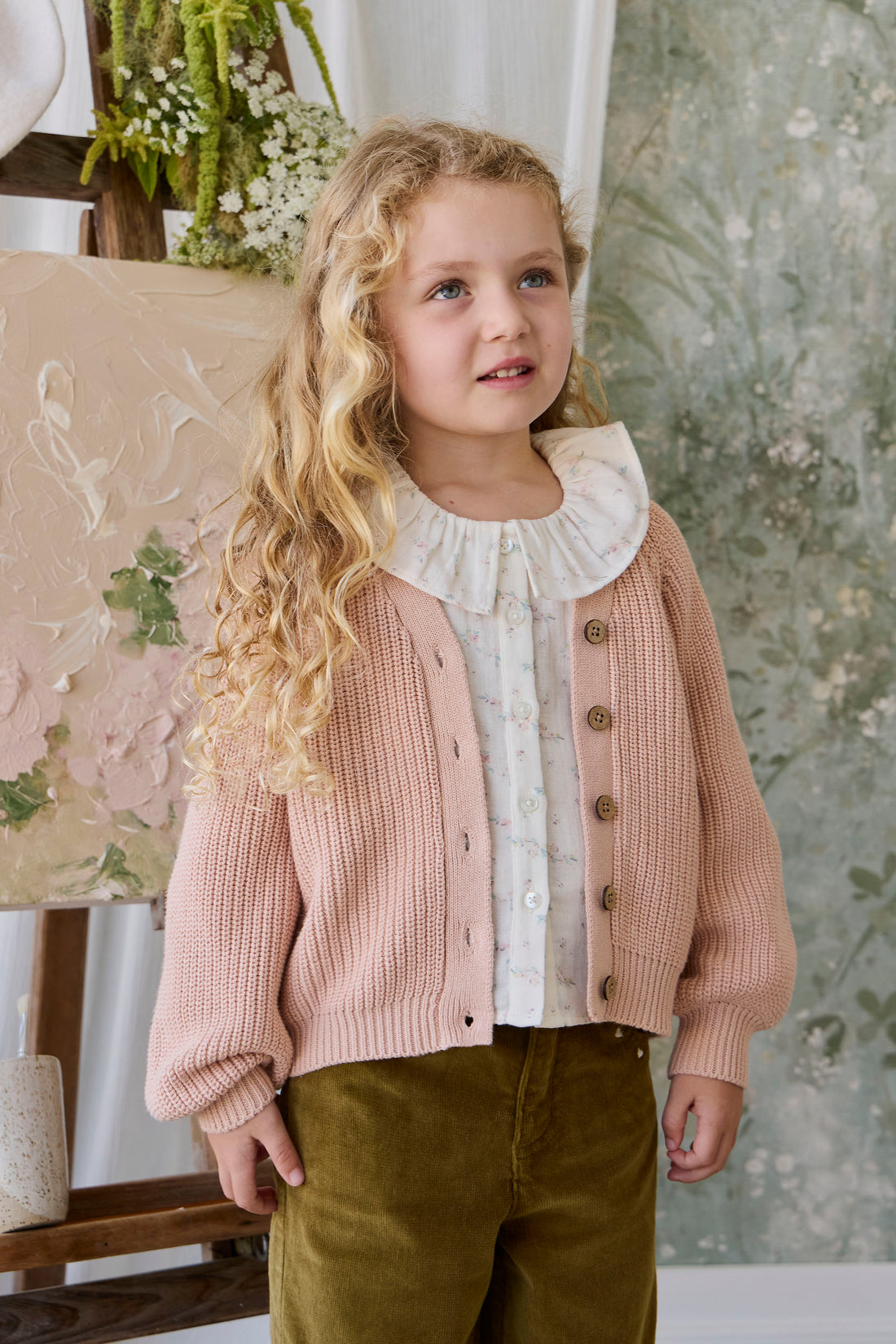Paloma Cardigan - Rose Mist Childrens Cardigan from Jamie Kay NZ