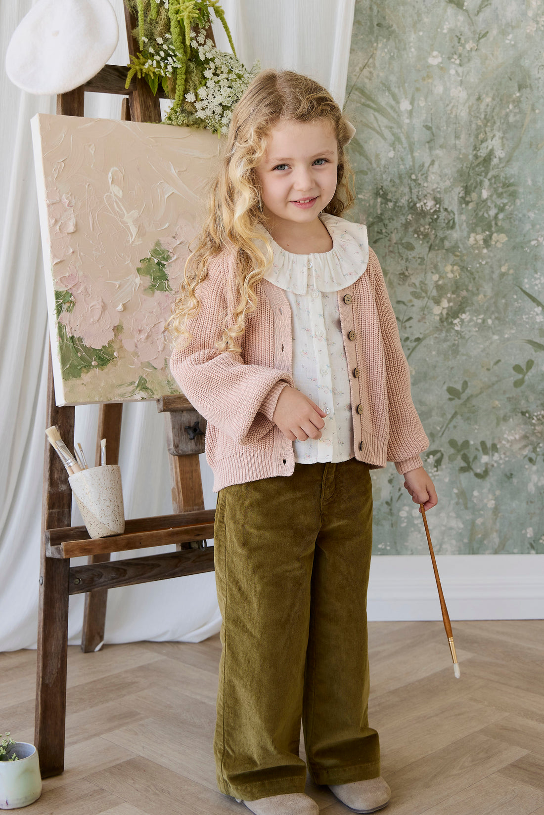 Paloma Cardigan - Rose Mist Childrens Cardigan from Jamie Kay NZ