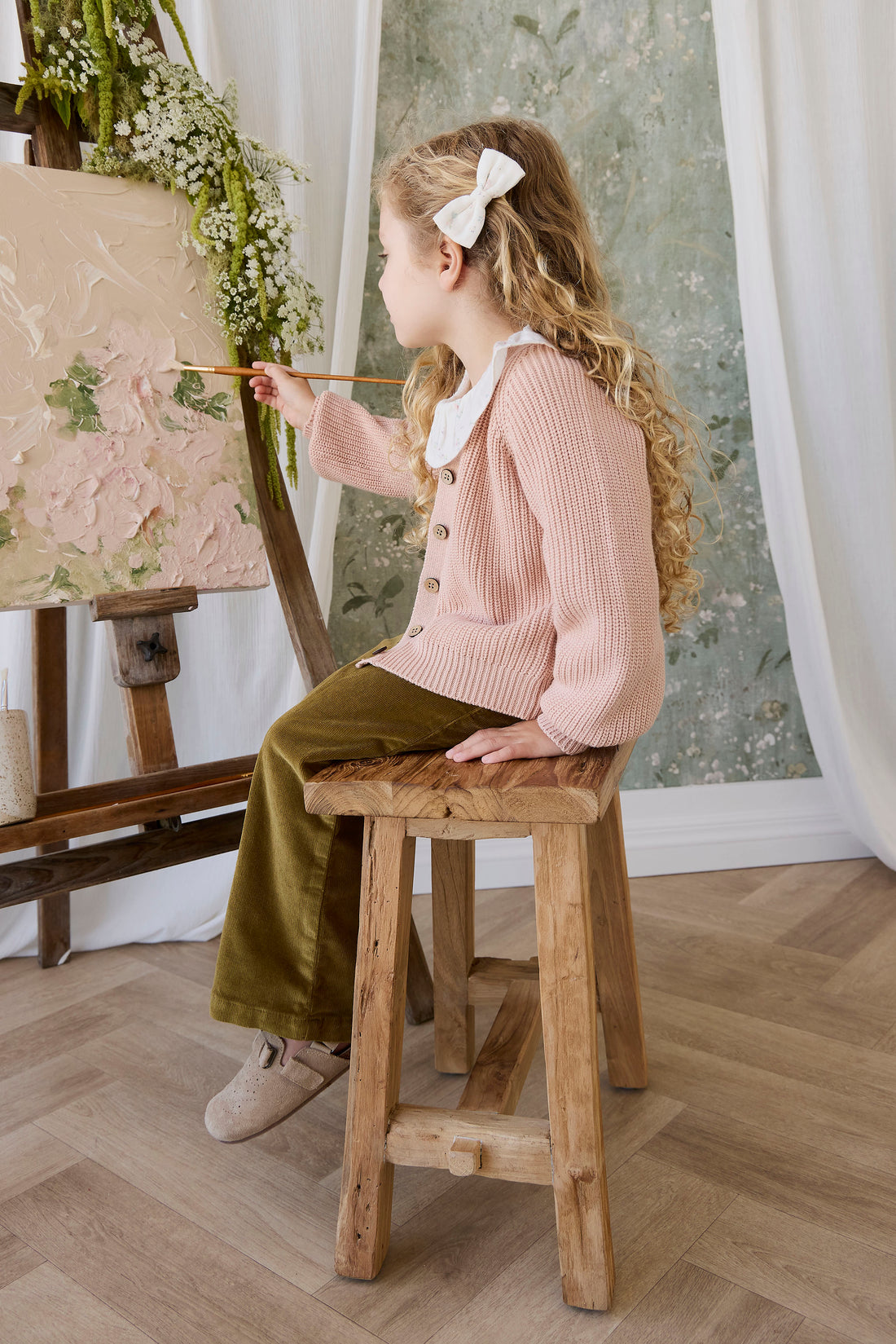 Paloma Cardigan - Rose Mist Childrens Cardigan from Jamie Kay NZ
