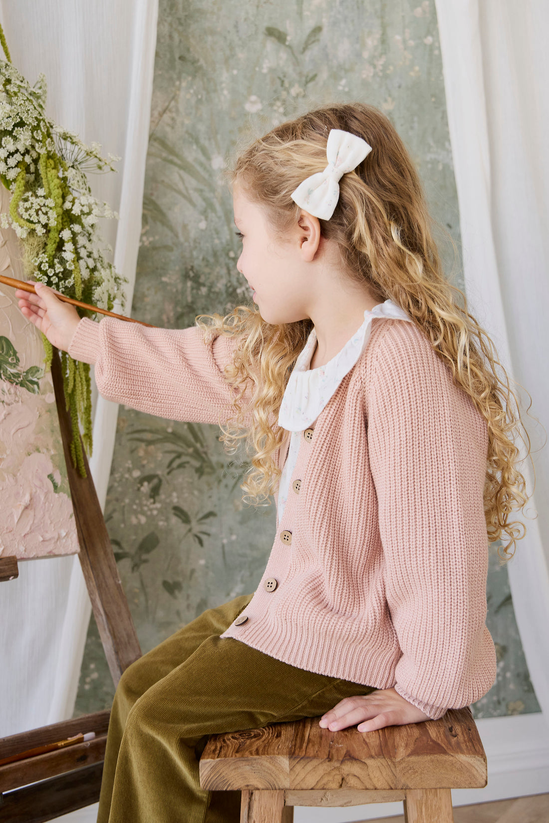 Paloma Cardigan - Rose Mist Childrens Cardigan from Jamie Kay NZ