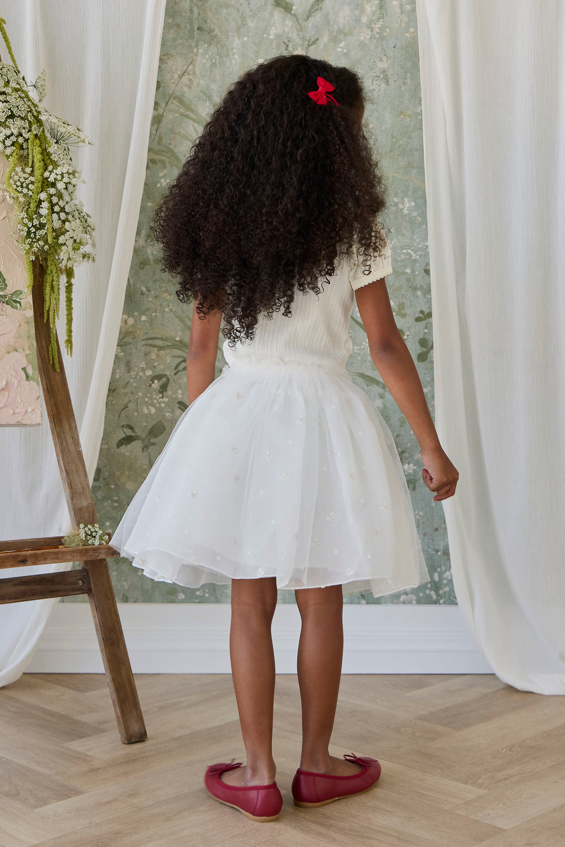 Bellamy Skirt - Parchment Ballerina Butterfiles Childrens Skirt from Jamie Kay NZ