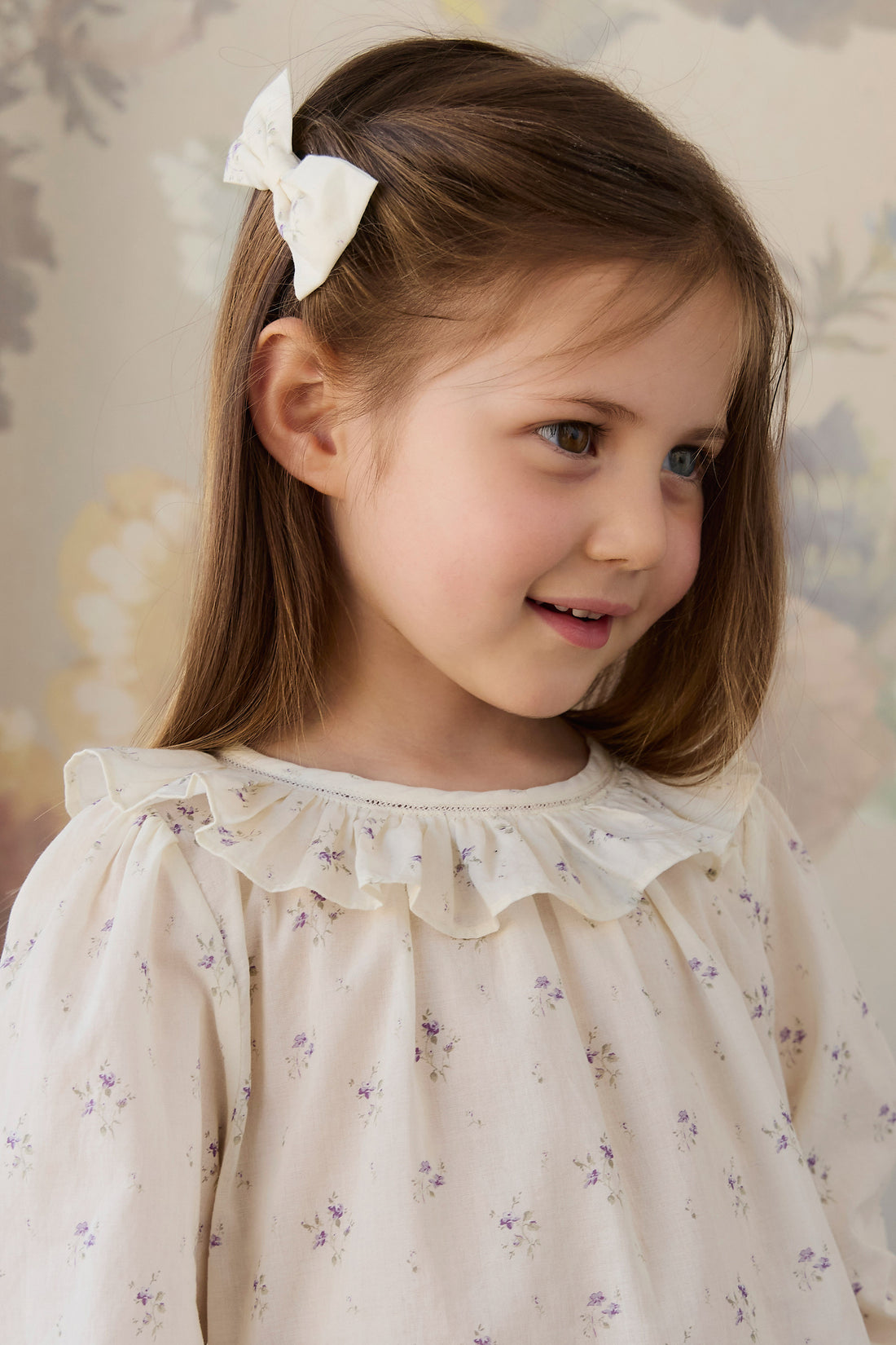 Organic Cotton Desiree Bow - Jade Floral Childrens Bow from Jamie Kay NZ
