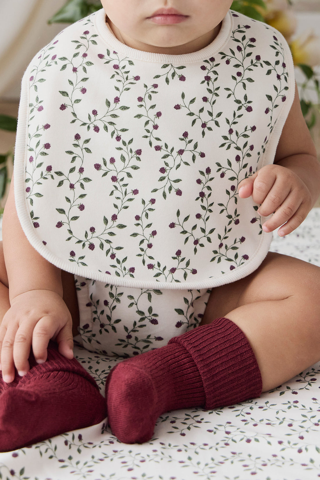 Organic Cotton Bib - Mulberries Childrens Bib from Jamie Kay NZ