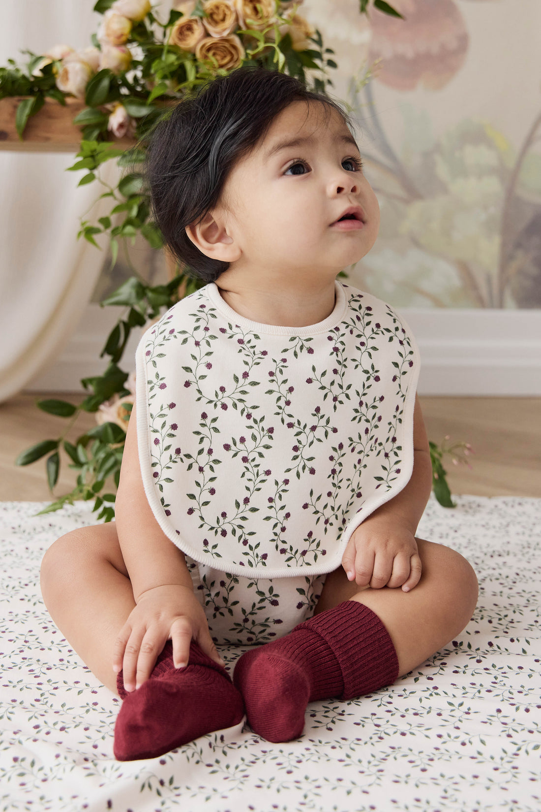 Organic Cotton Bib - Mulberries Childrens Bib from Jamie Kay NZ