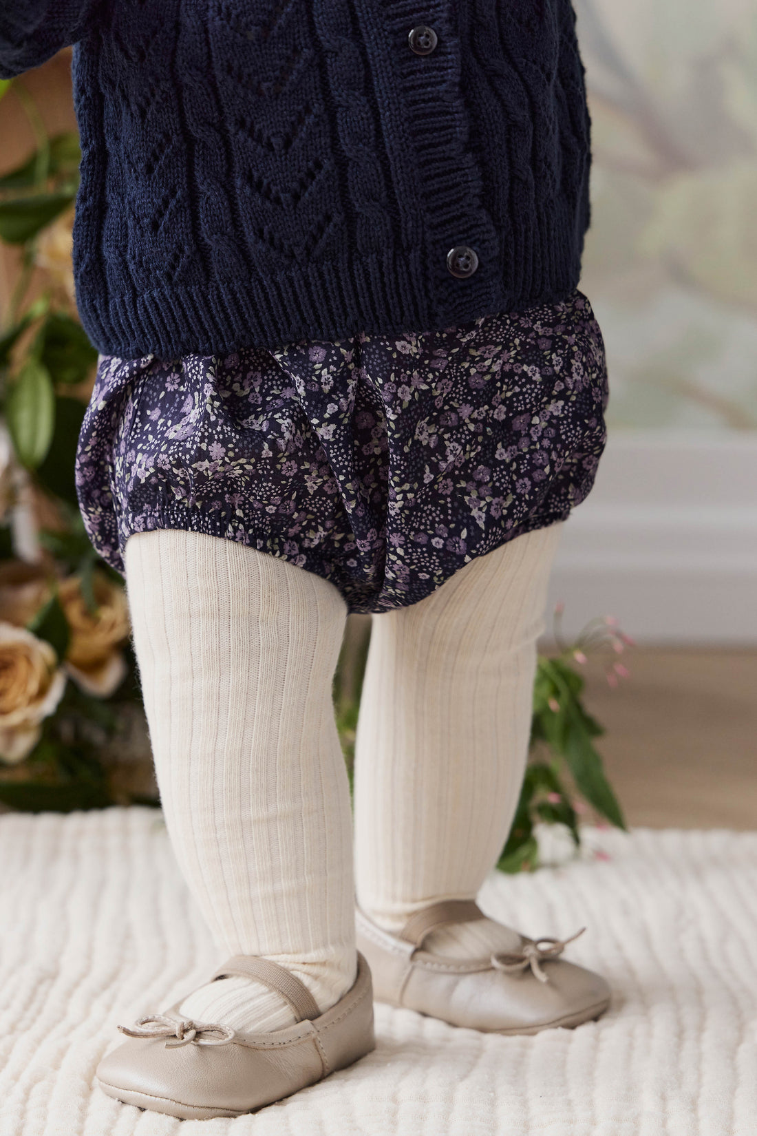 Organic Cotton Classic Bloomer - Violet Floral Childrens Bloomer from Jamie Kay NZ