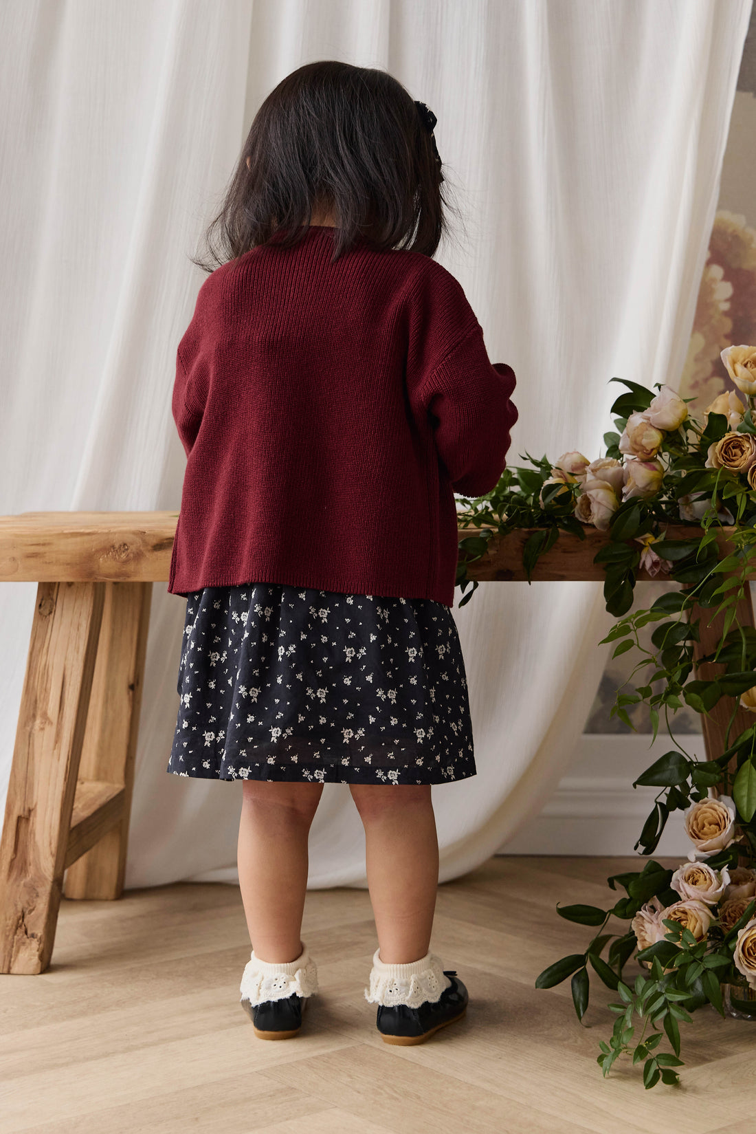 Sally Knitted Cardigan - Burgundy Childrens Cardigan from Jamie Kay NZ