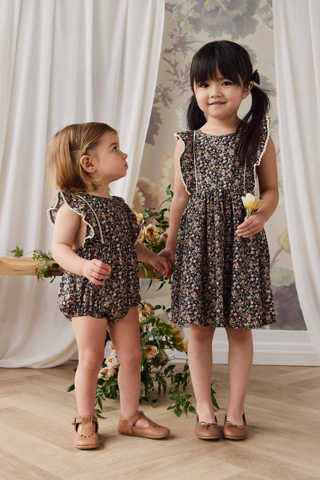 Organic Cotton Helene Dress - Luca Floral Childrens Dress from Jamie Kay NZ