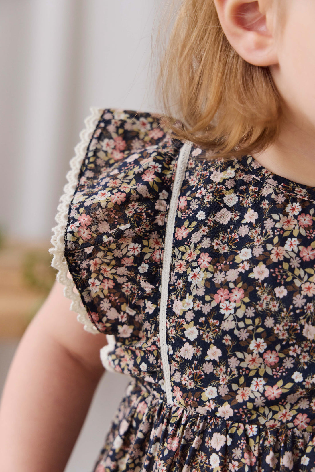 Organic Cotton Beatrice Playsuit - Luca Floral Childrens Bodysuit from Jamie Kay NZ