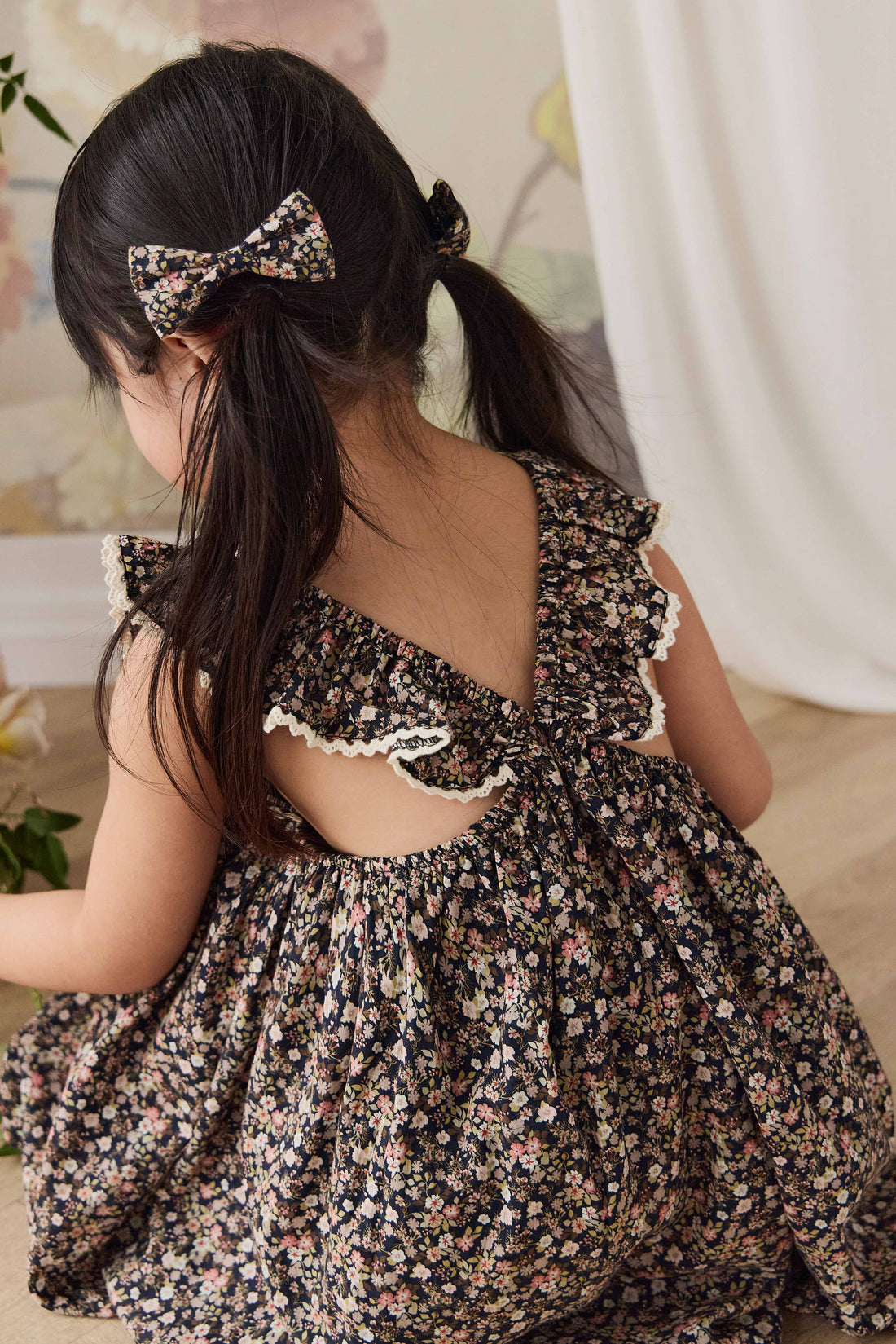 Organic Cotton Helene Dress - Luca Floral Childrens Dress from Jamie Kay NZ