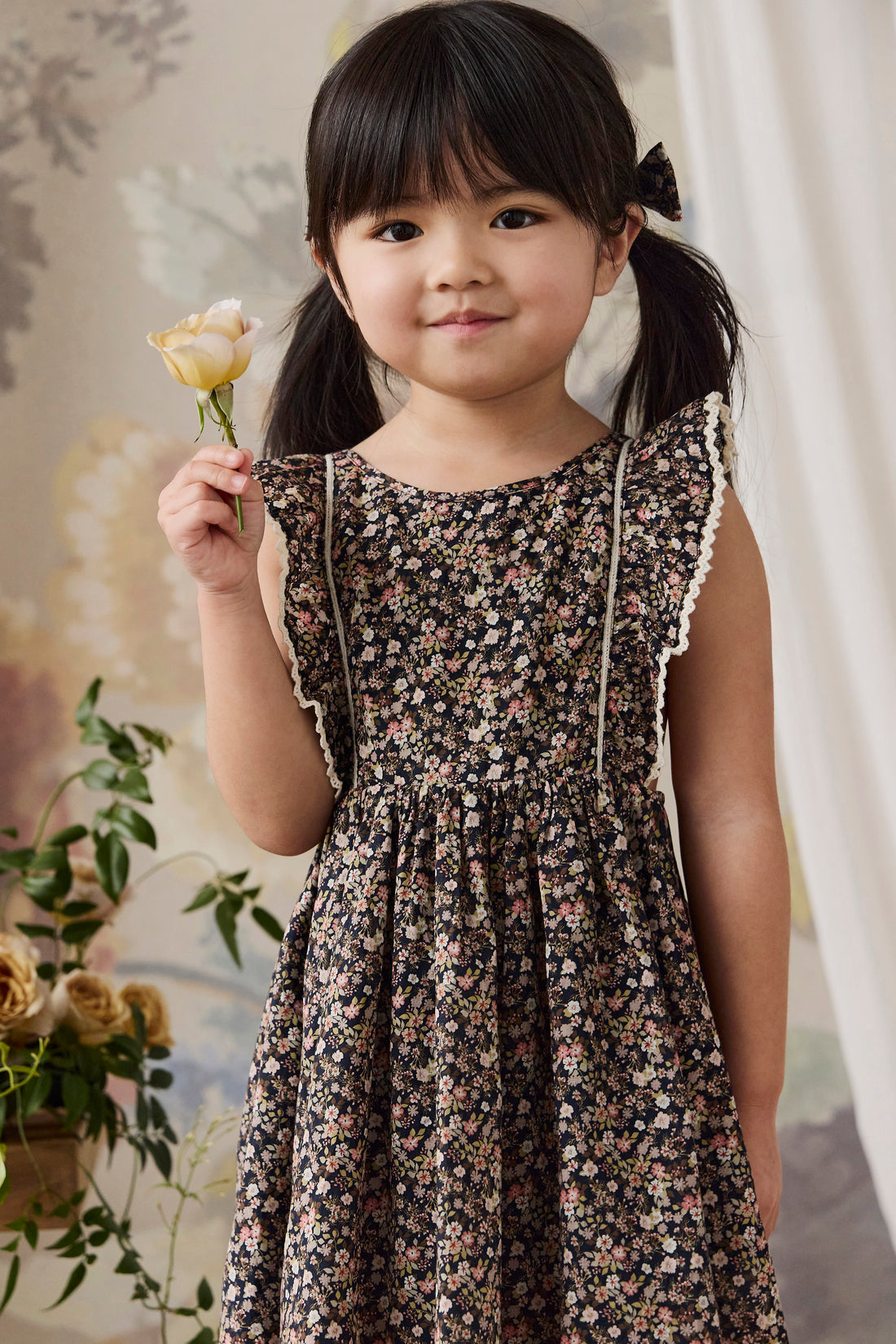 Organic Cotton Helene Dress - Luca Floral Childrens Dress from Jamie Kay NZ