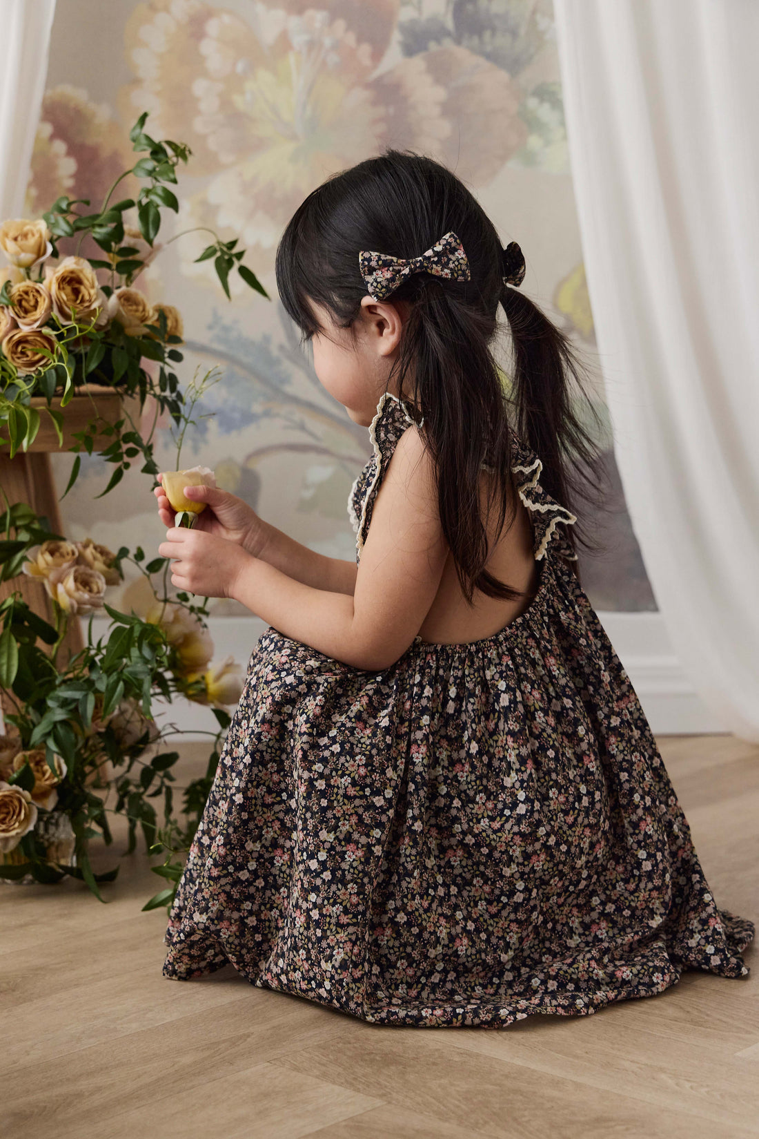 Organic Cotton Helene Dress - Luca Floral Childrens Dress from Jamie Kay NZ