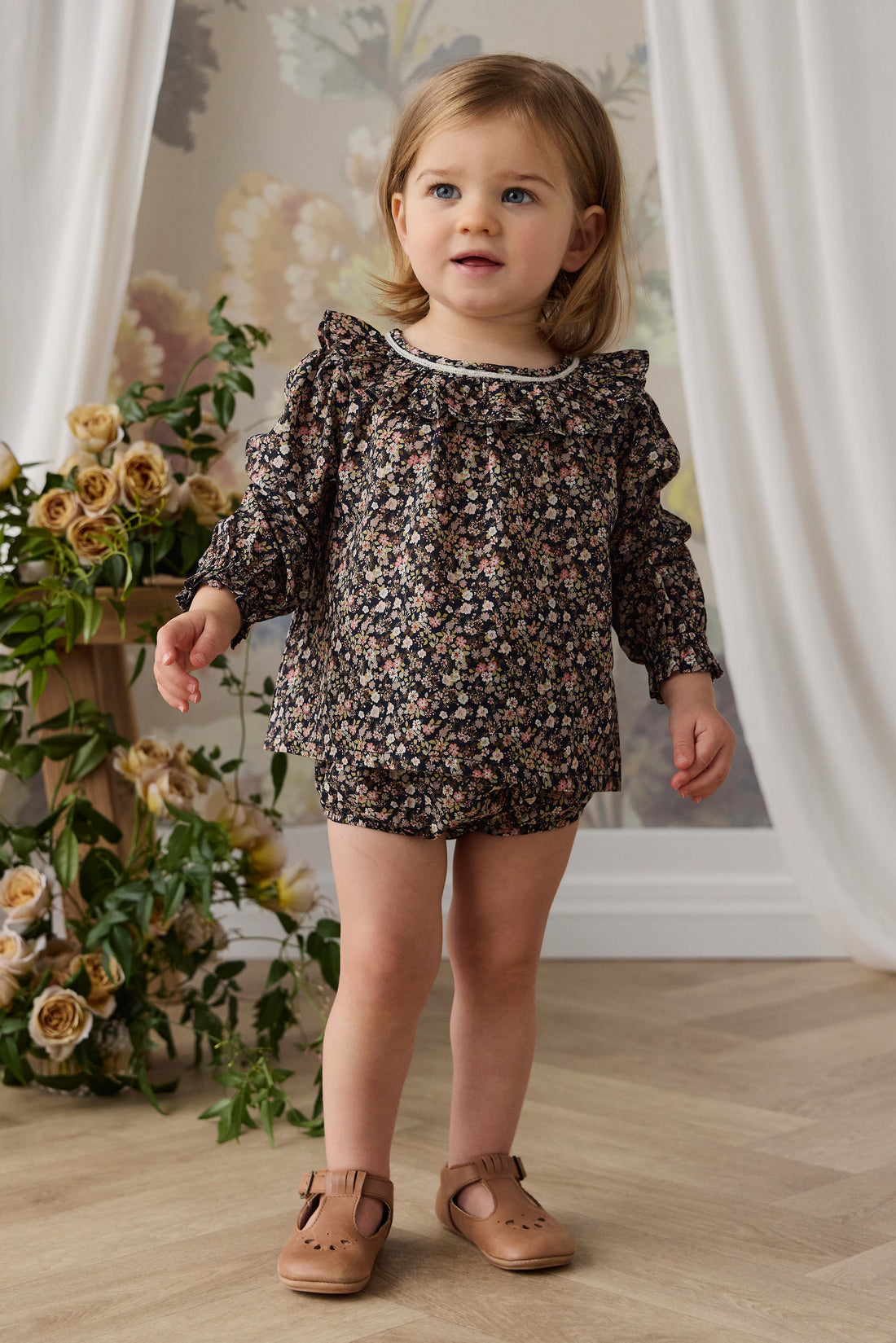 Organic Cotton Classic Bloomer - Luca Floral Childrens Bloomer from Jamie Kay NZ