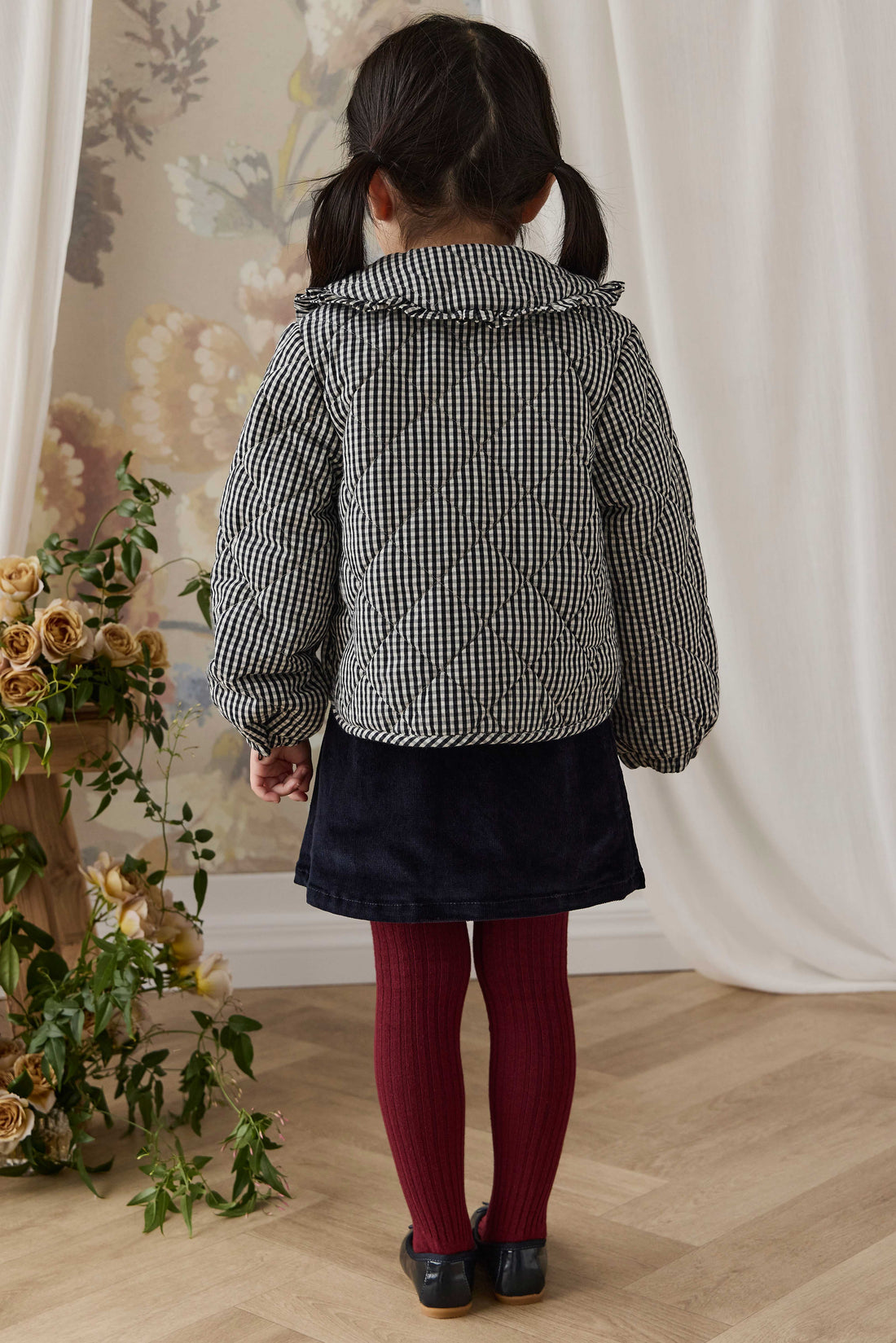 Mariette Cotton Jacket - Petite Gingham Graphite Childrens Jacket from Jamie Kay NZ