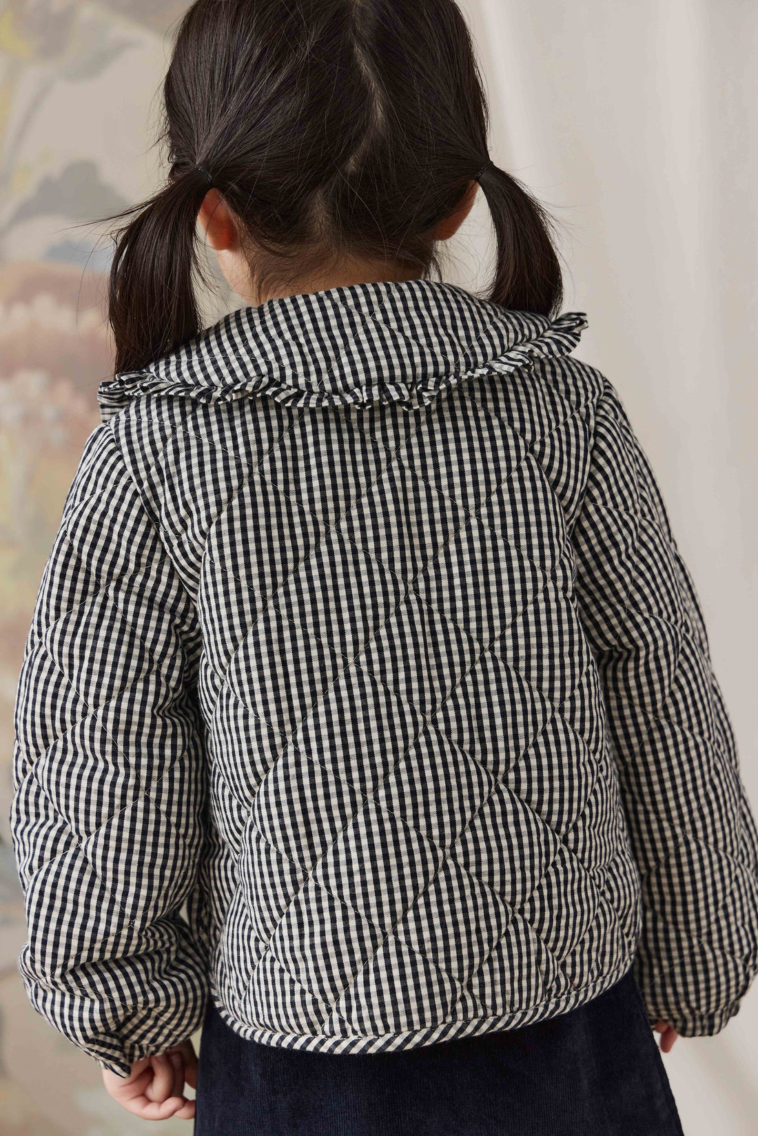 Mariette Cotton Jacket - Petite Gingham Graphite Childrens Jacket from Jamie Kay NZ