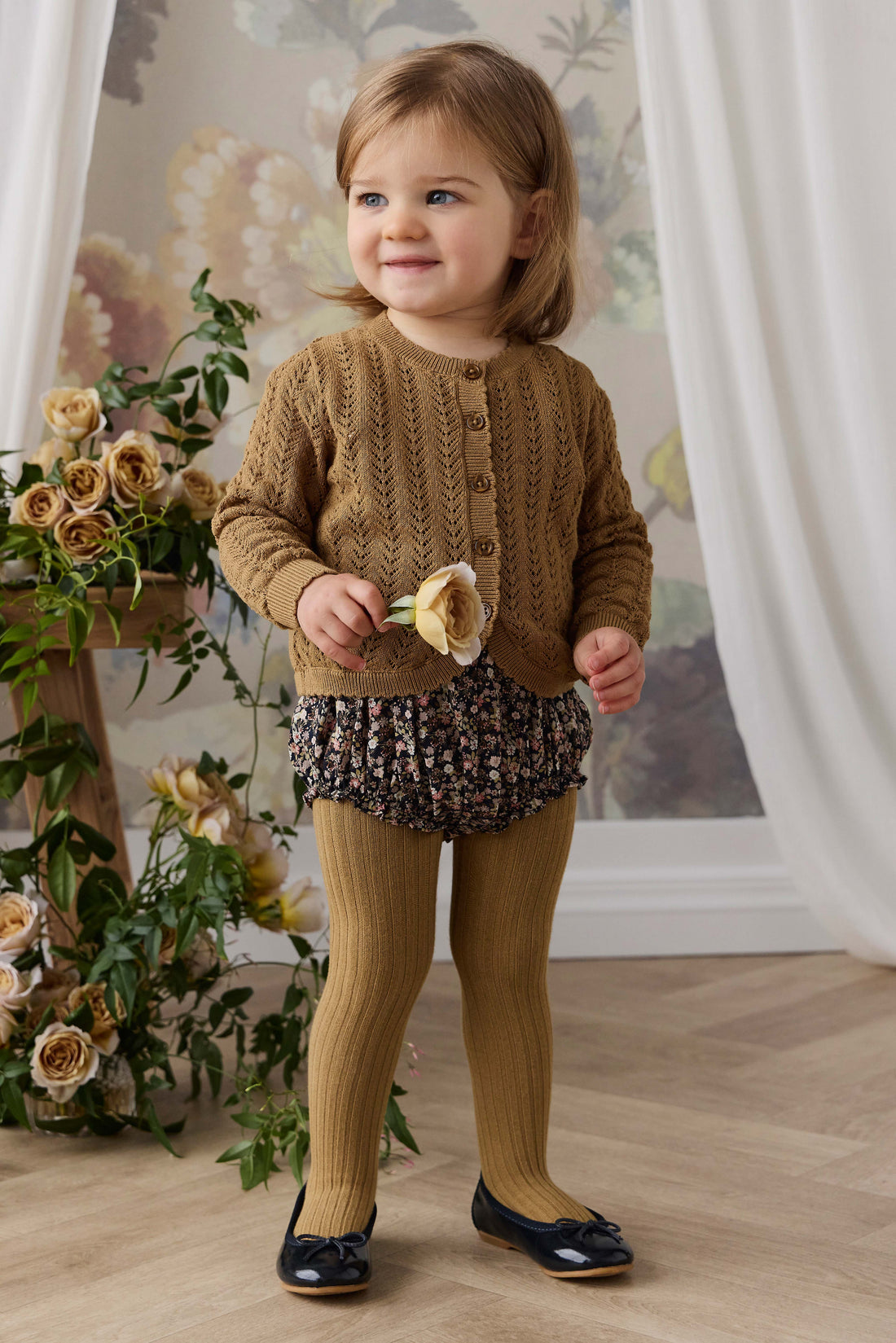 Ribbed Tight - Antique Bronze Childrens Tights from Jamie Kay NZ
