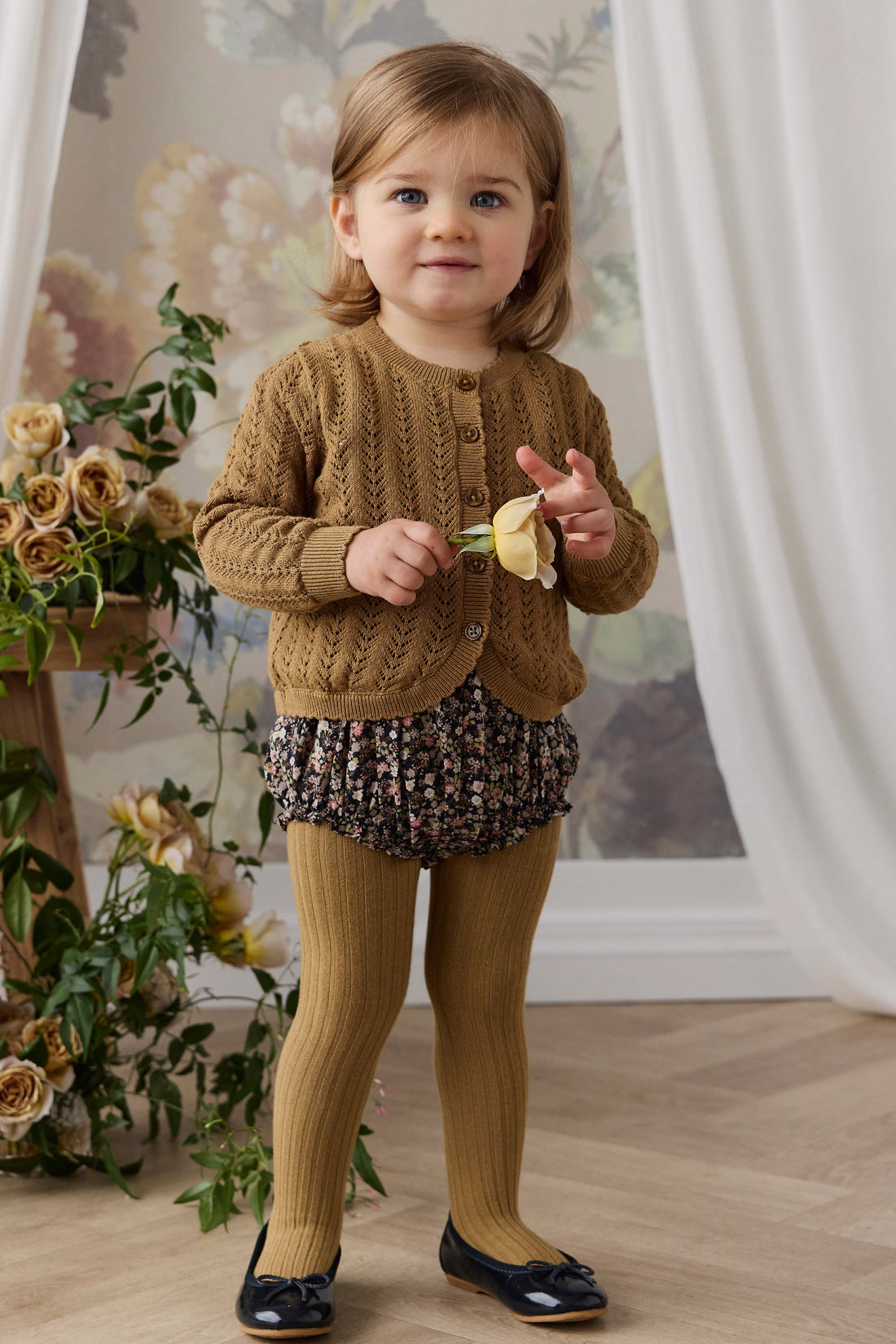Ribbed Tight - Antique Bronze Childrens Tights from Jamie Kay NZ