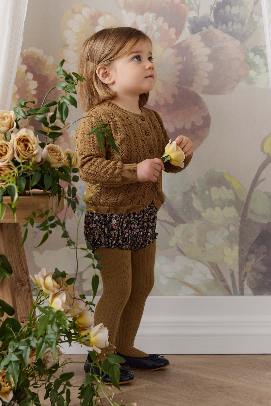 Ribbed Tight - Antique Bronze Childrens Tights from Jamie Kay NZ