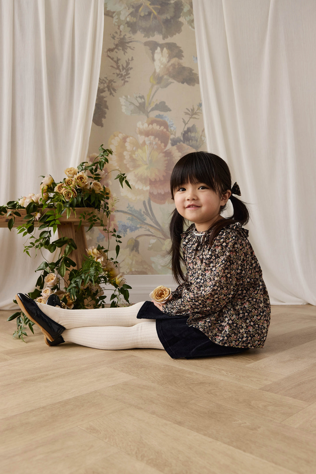 Organic Cotton Leonie Top - Luca Floral Childrens Top from Jamie Kay NZ