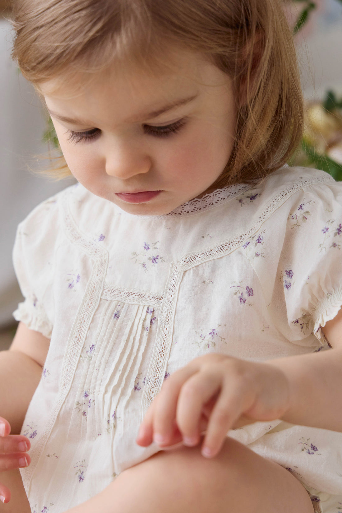 Organic Cotton Saylor Playsuit - Jade Floral Childrens Playsuit from Jamie Kay NZ