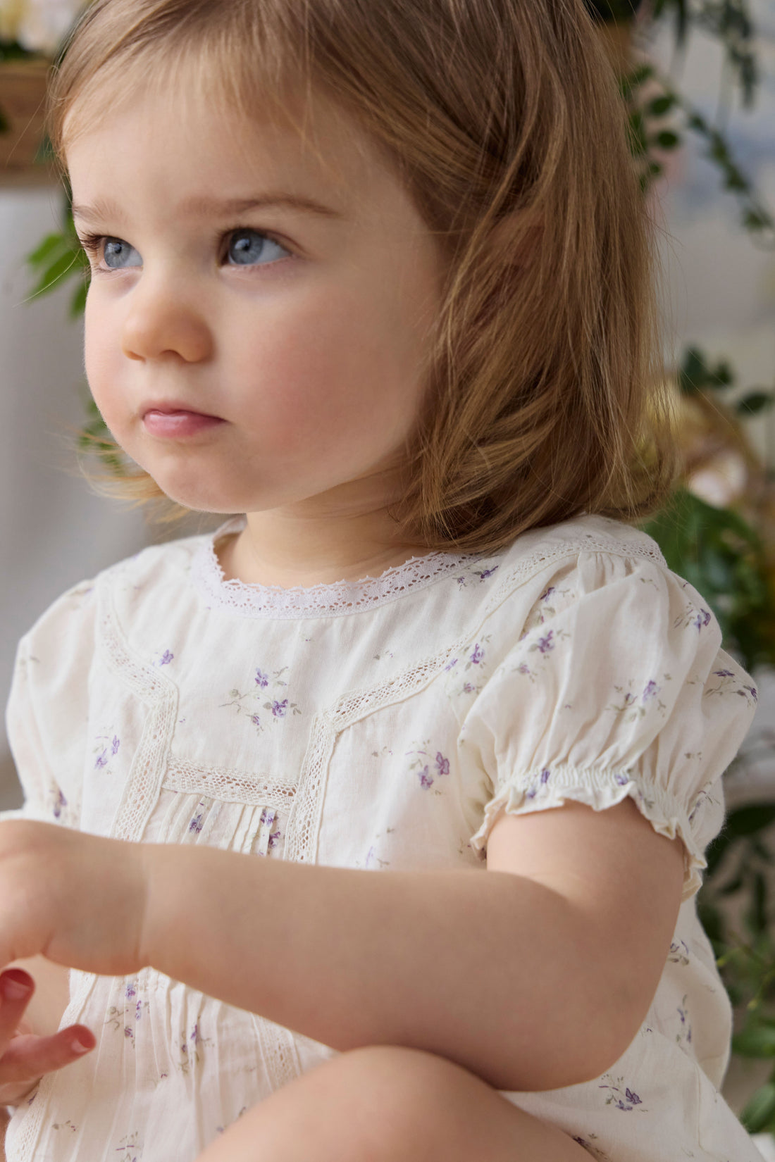 Organic Cotton Saylor Playsuit - Jade Floral Childrens Playsuit from Jamie Kay NZ
