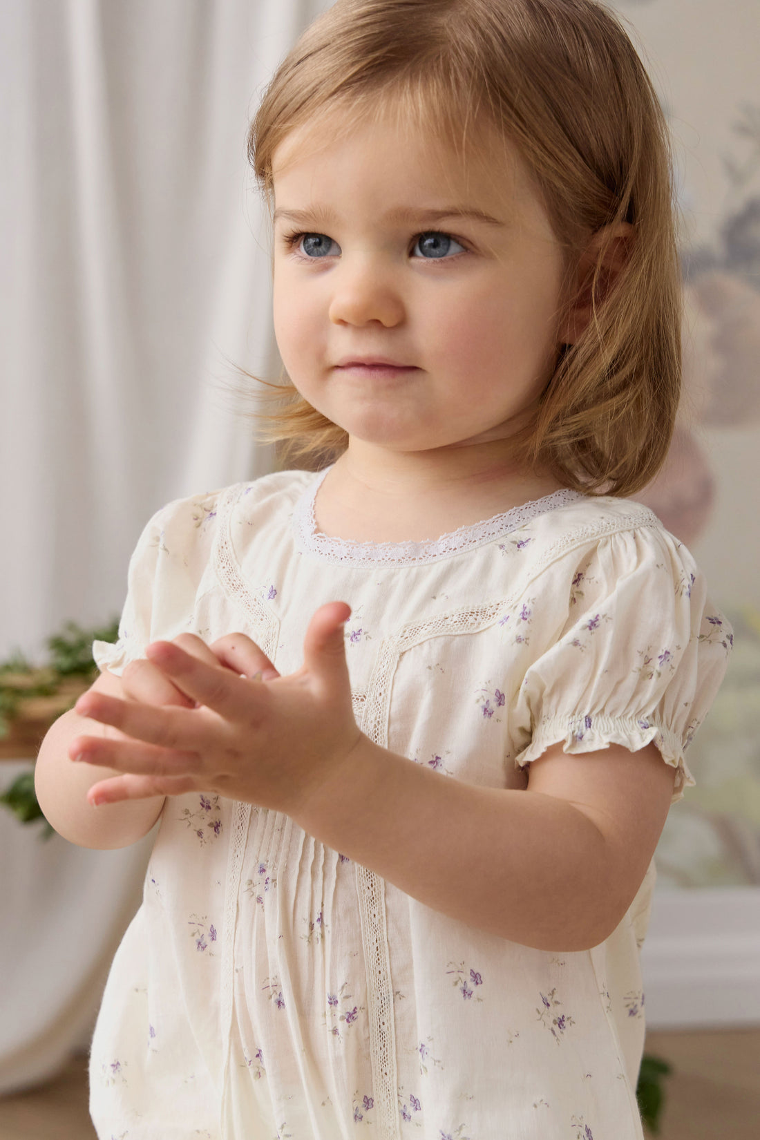 Organic Cotton Saylor Playsuit - Jade Floral Childrens Playsuit from Jamie Kay NZ