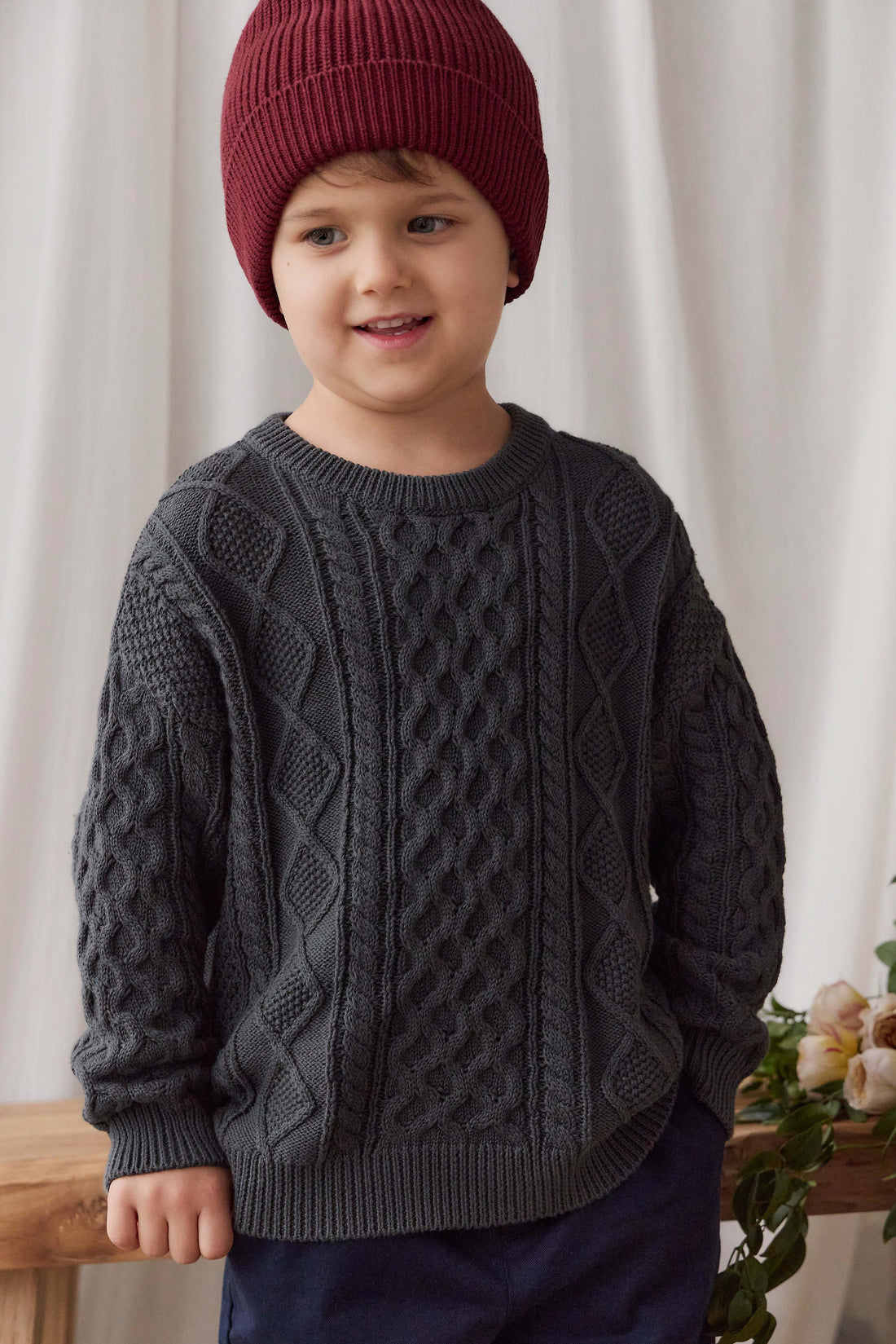 Sawyer Knit Jumper - Umber Childrens Jumper from Jamie Kay NZ