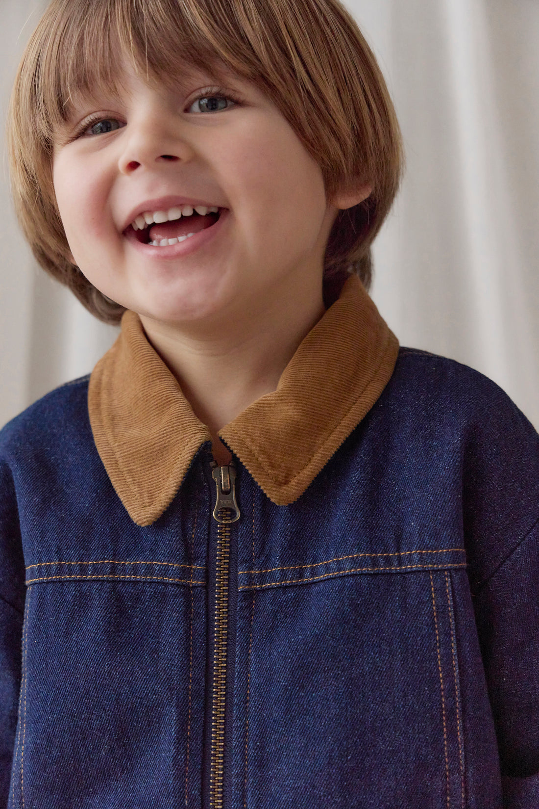 Ezekiel Jacket - Mid Indigo Denim Childrens Jacket from Jamie Kay NZ