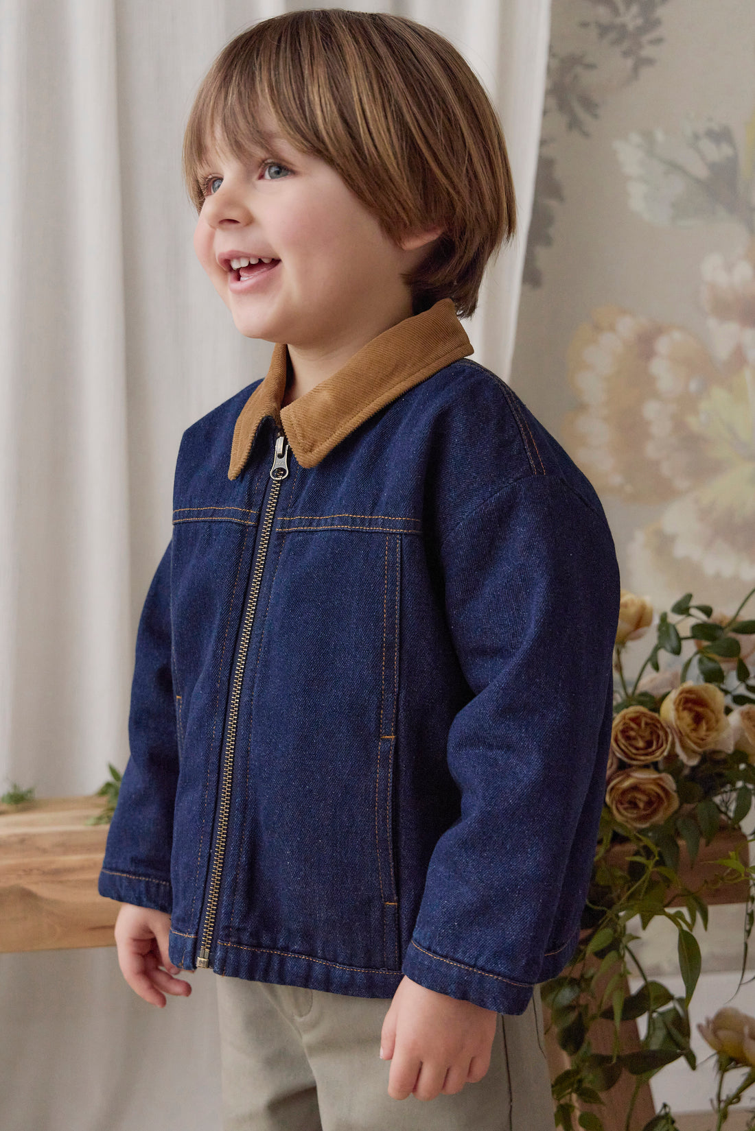 Ezekiel Jacket - Mid Indigo Denim Childrens Jacket from Jamie Kay NZ