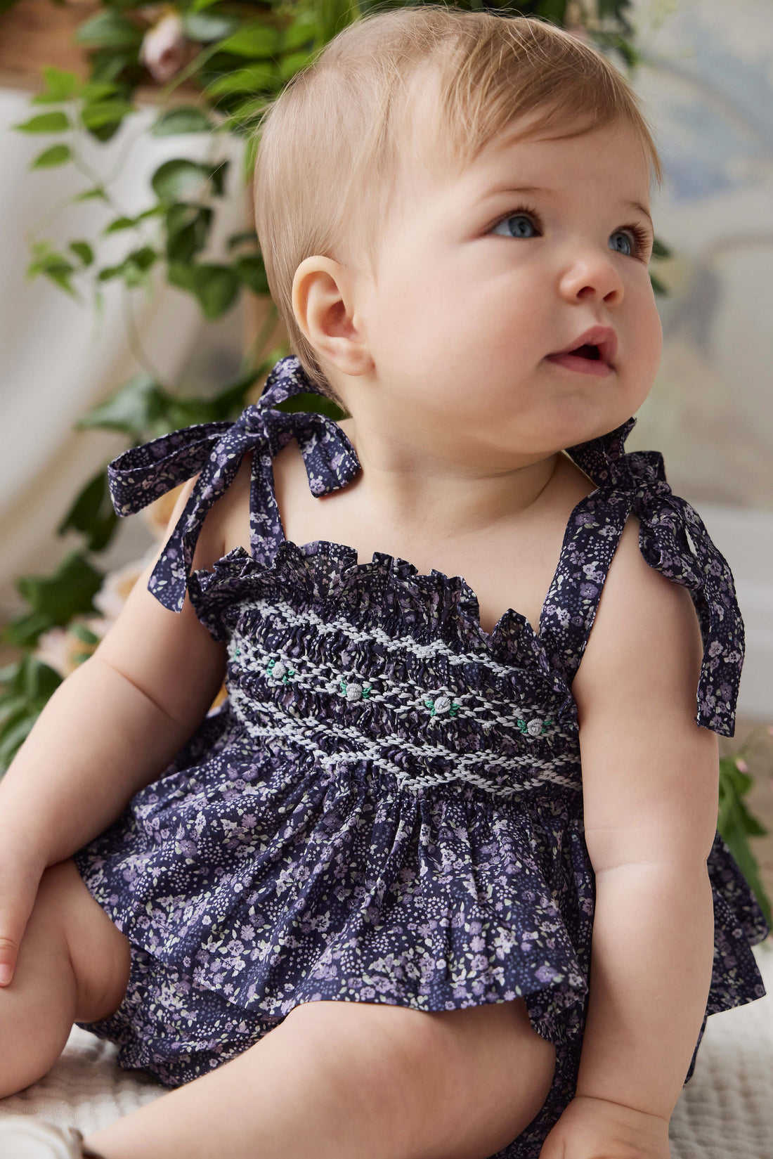 Organic Cotton Carine Top - Violet Floral Childrens Top from Jamie Kay NZ