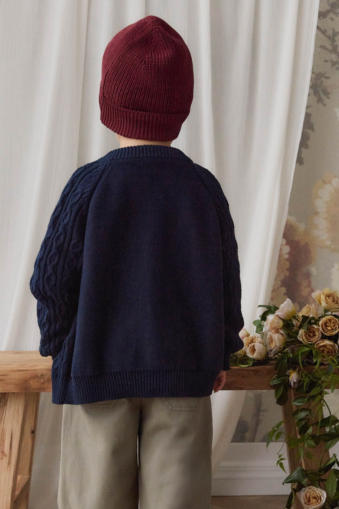 Logan Knitted Cardigan - Navy Childrens Cardigan from Jamie Kay NZ