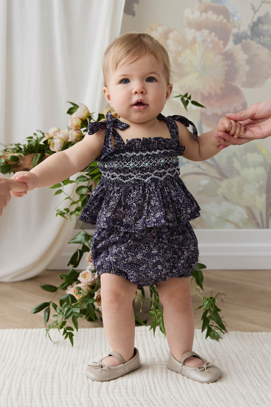 Organic Cotton Carine Top - Violet Floral Childrens Top from Jamie Kay NZ