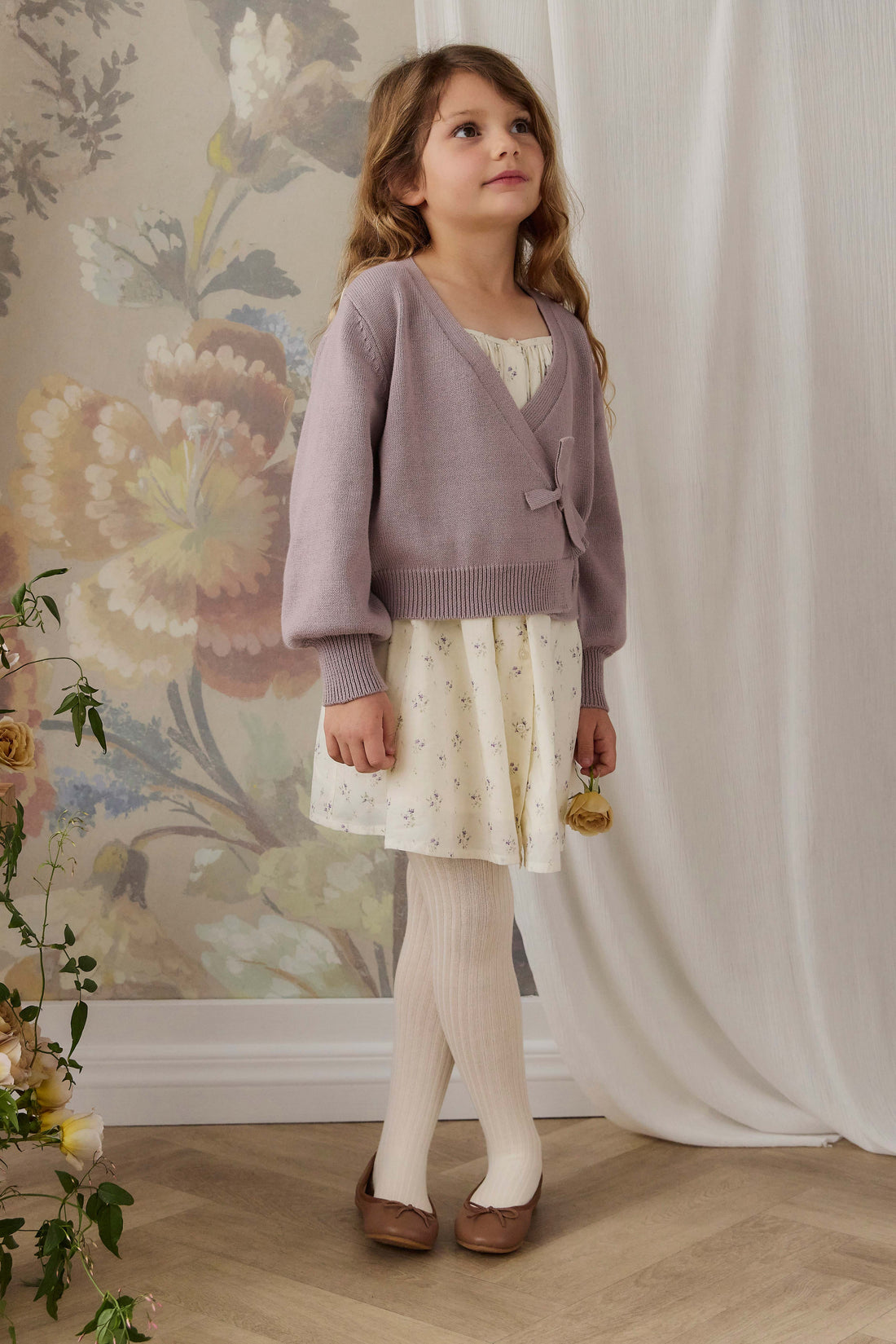 Michaela Knitted Cardigan - Lily Lavender Childrens Cardigan from Jamie Kay NZ