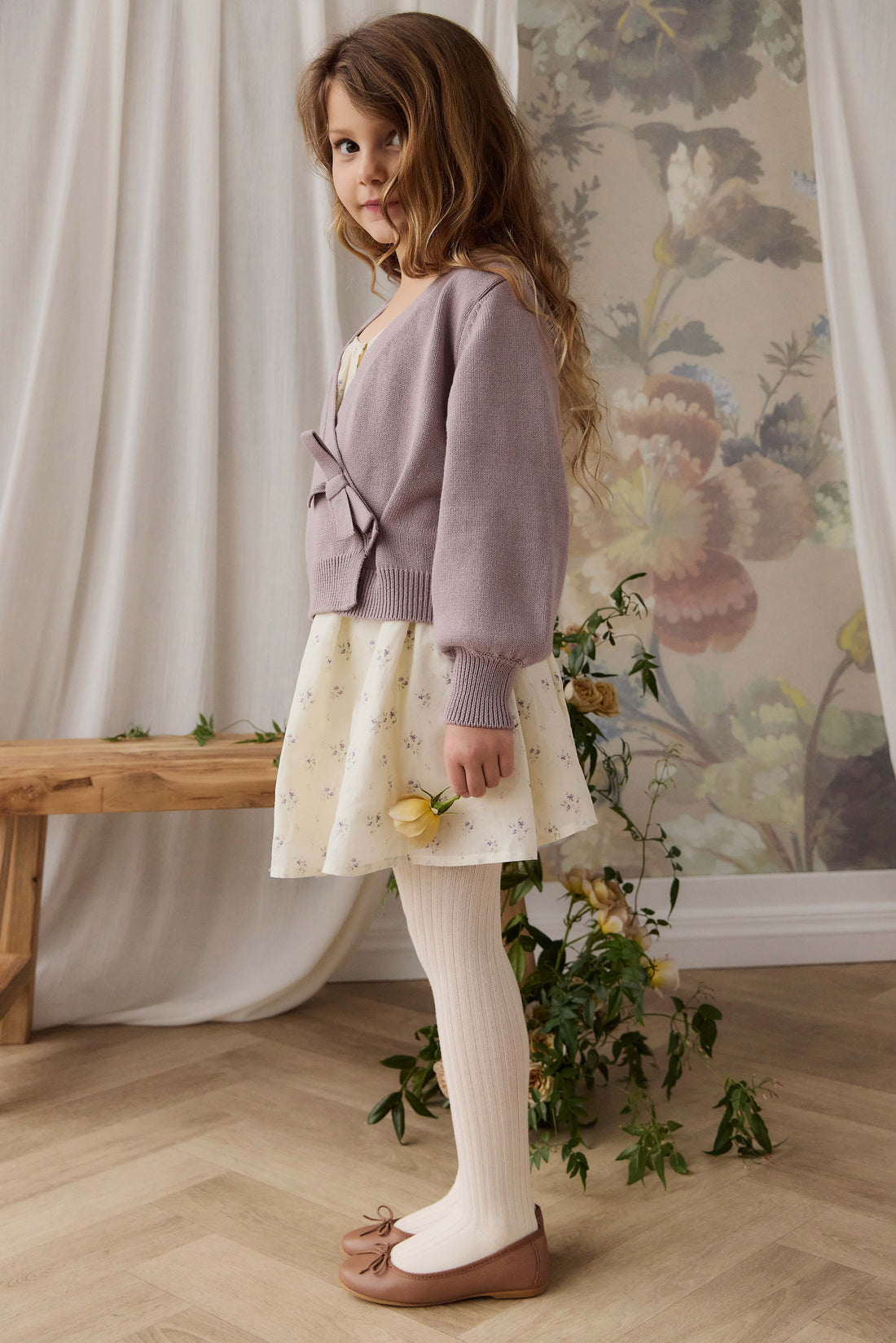 Michaela Knitted Cardigan - Lily Lavender Childrens Cardigan from Jamie Kay NZ