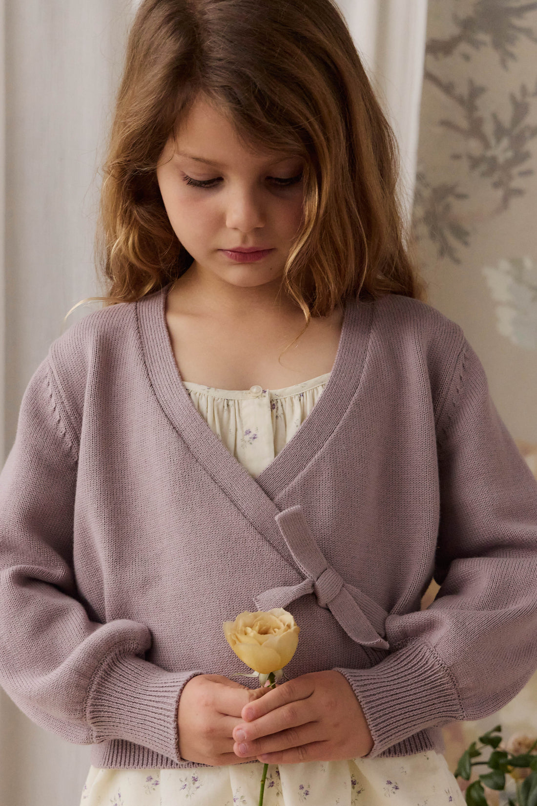 Michaela Knitted Cardigan - Lily Lavender Childrens Cardigan from Jamie Kay NZ