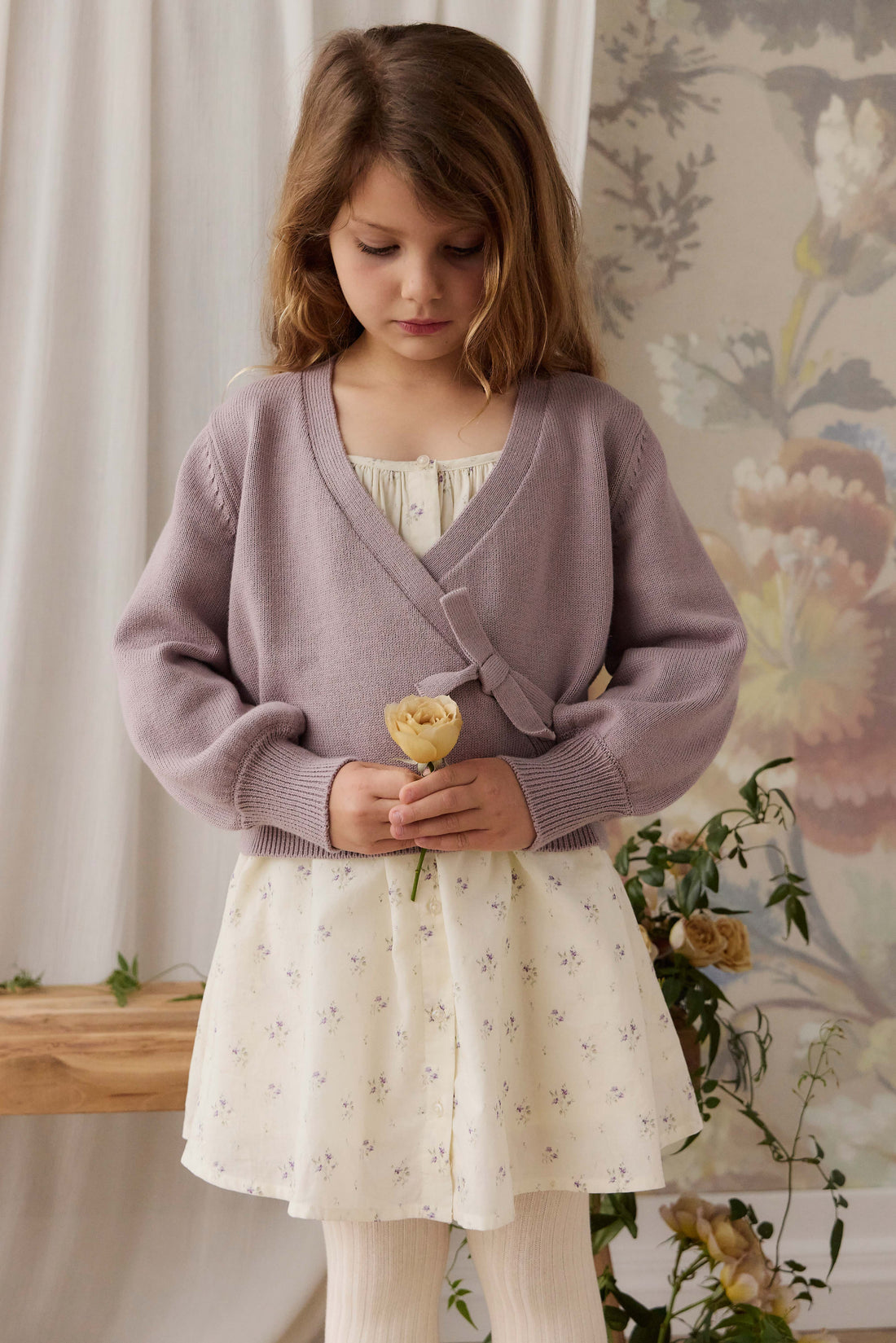 Michaela Knitted Cardigan - Lily Lavender Childrens Cardigan from Jamie Kay NZ