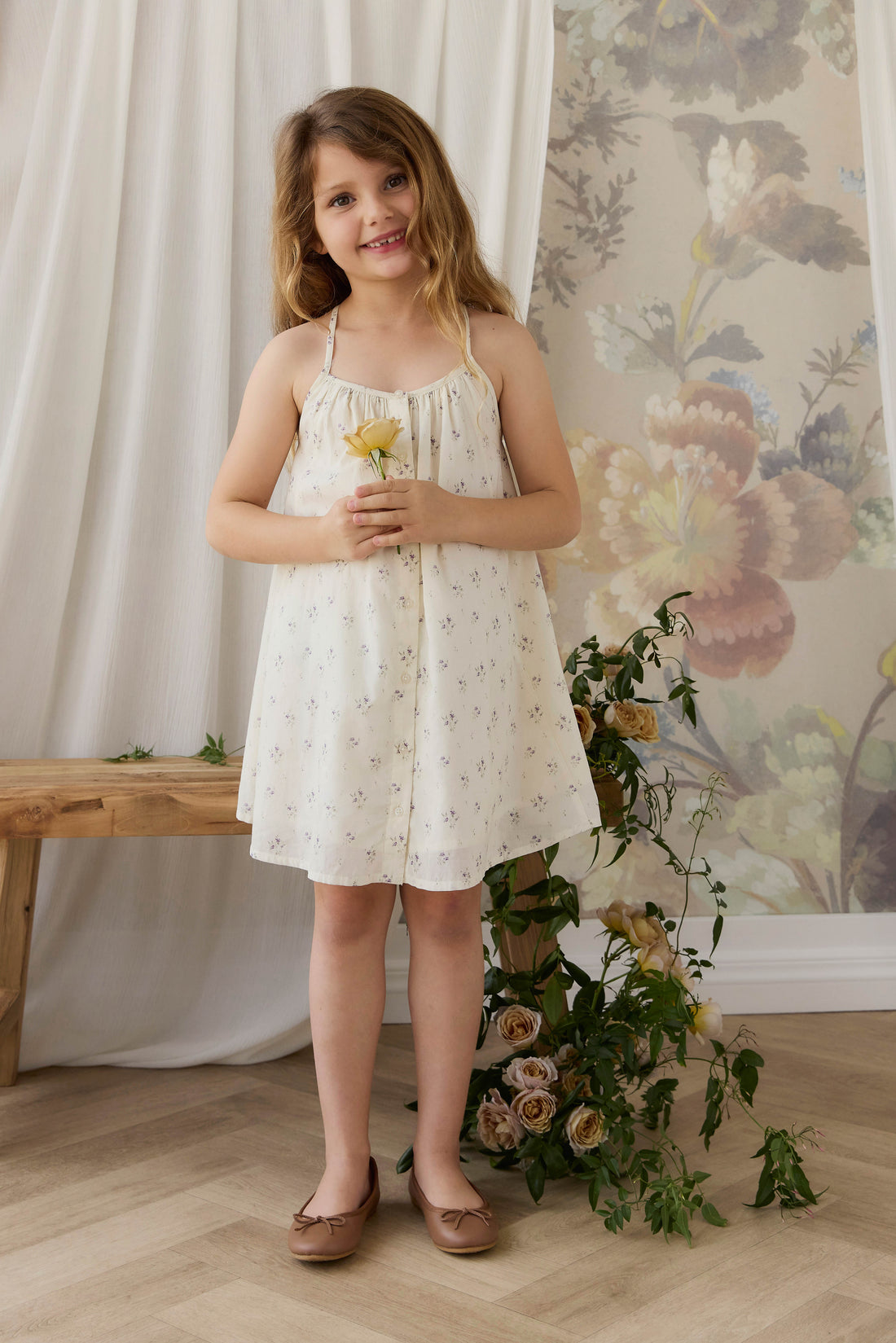 Organic Cotton Cosette Dress - Jade Floral Childrens Dress from Jamie Kay NZ