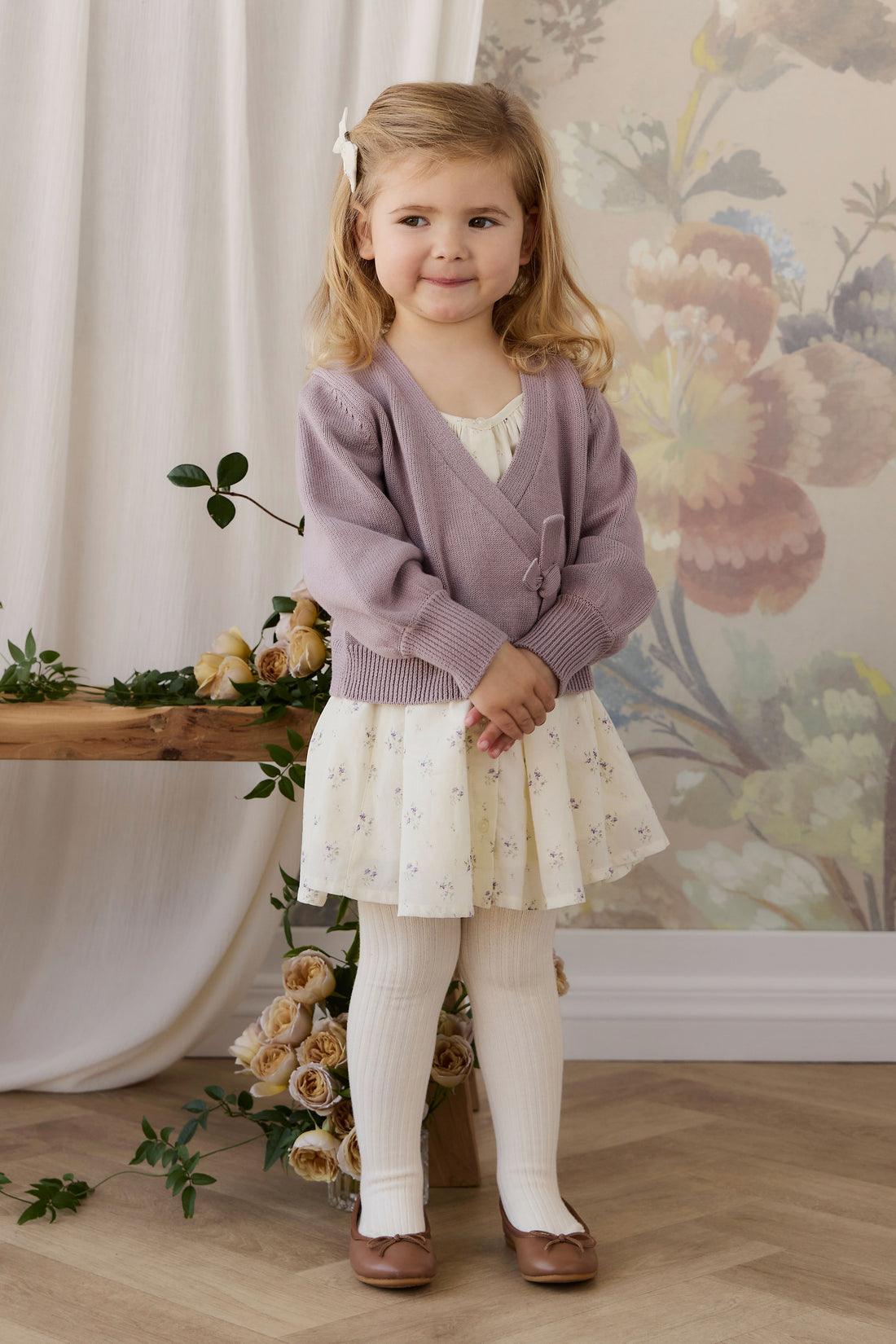 Michaela Knitted Cardigan - Lily Lavender Childrens Cardigan from Jamie Kay NZ