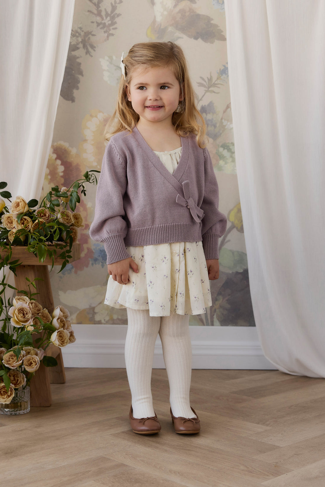Michaela Knitted Cardigan - Lily Lavender Childrens Cardigan from Jamie Kay NZ
