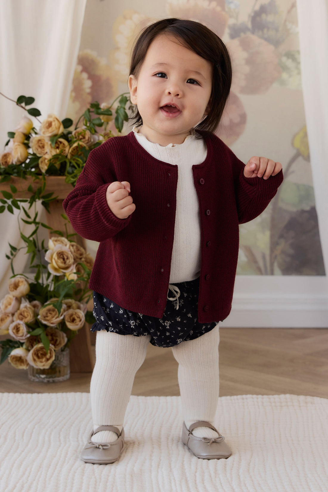 Organic Cotton Frill Bloomer - Huguette Graphite Childrens Bloomer from Jamie Kay NZ