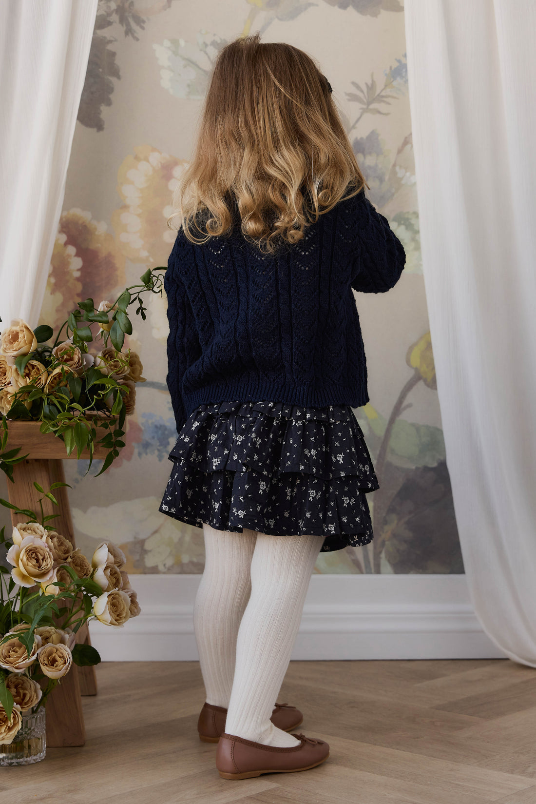 Organic Cotton Mariette Skirt - Huguette Graphite Childrens Skirt from Jamie Kay NZ