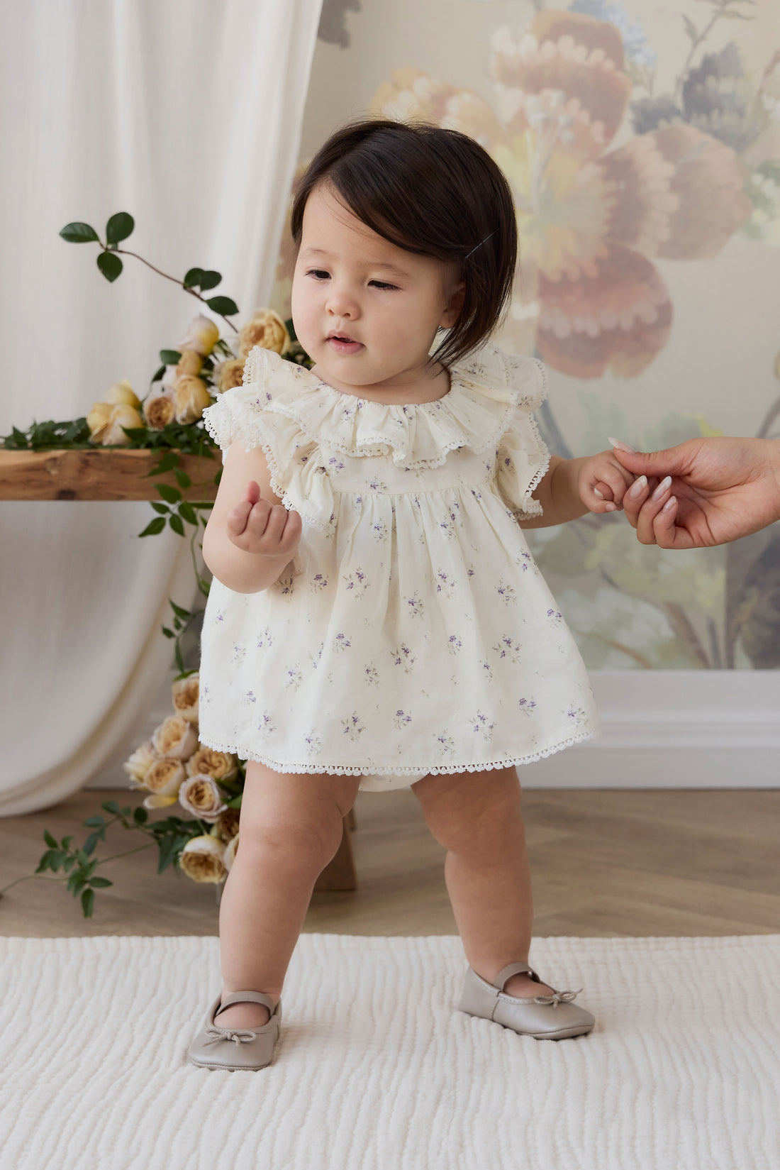 Organic Cotton Banks Blouse - Jade Floral Childrens Top from Jamie Kay NZ